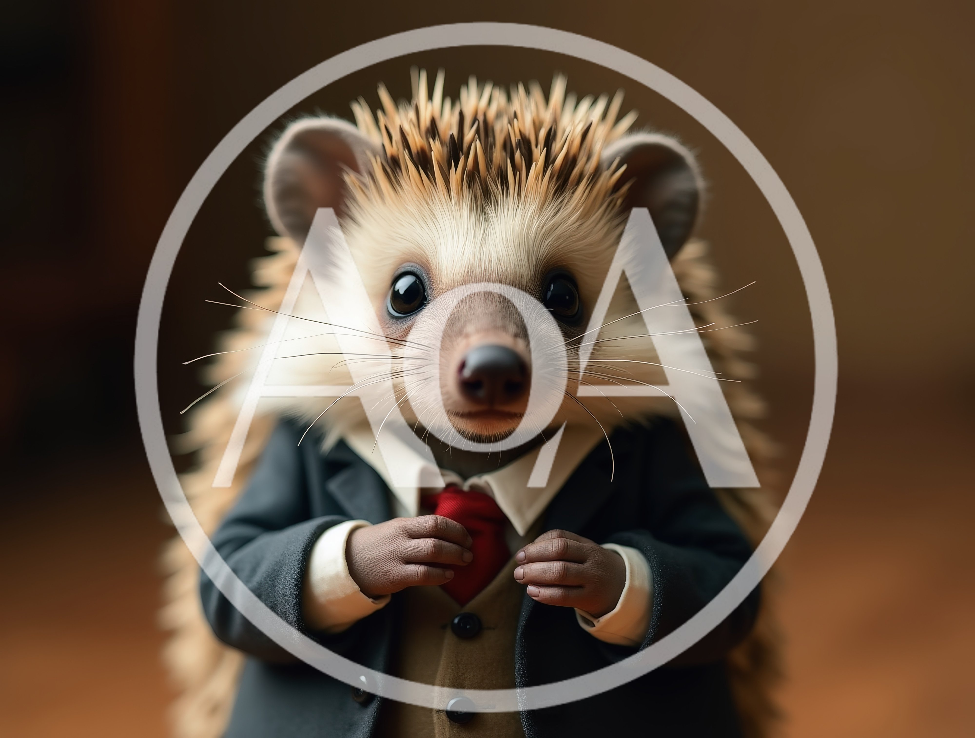 Anthropomorphic Hedgehog Dressed In A Formal Business Suit