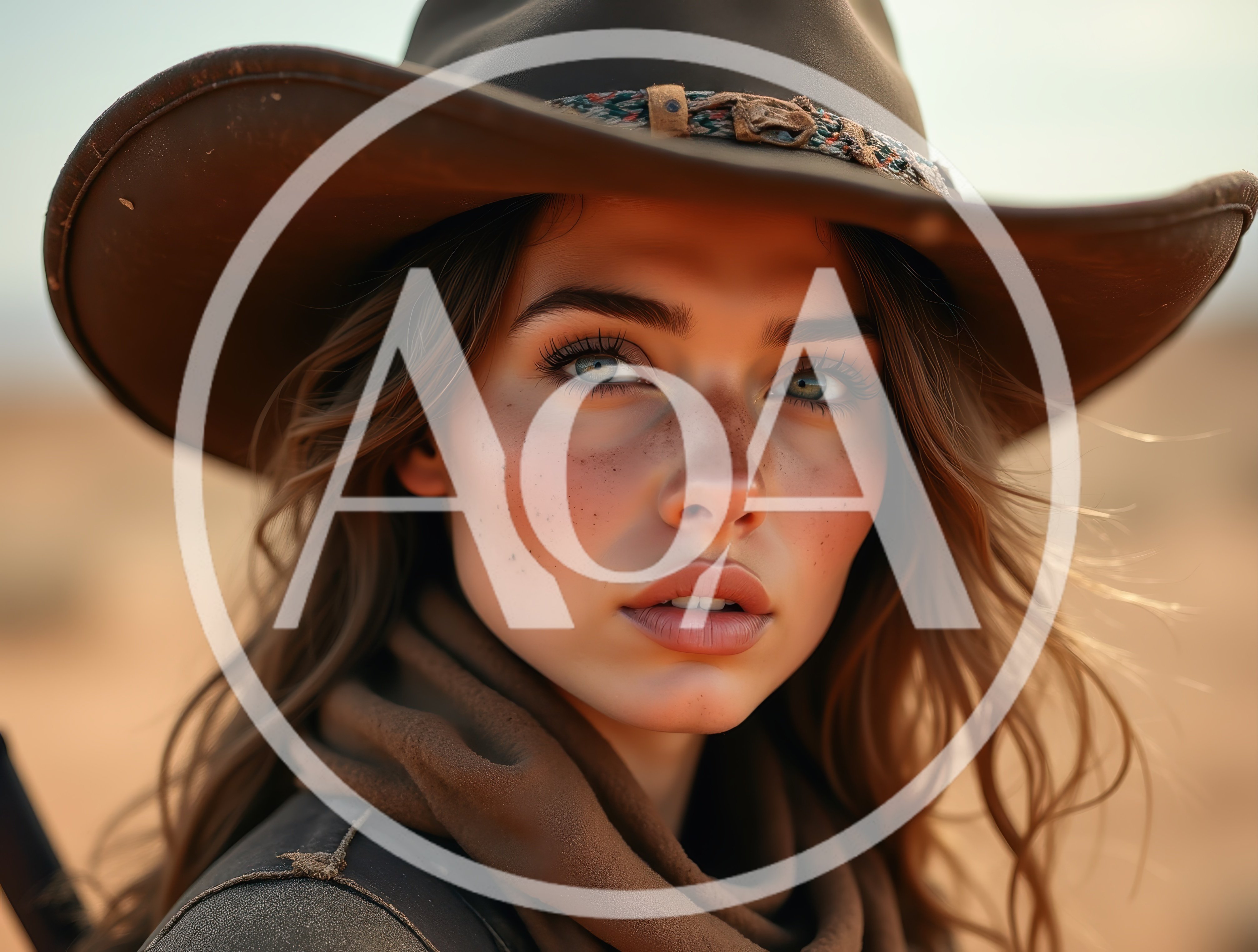 Portrait Of A Young Woman In A Cowboy Hat