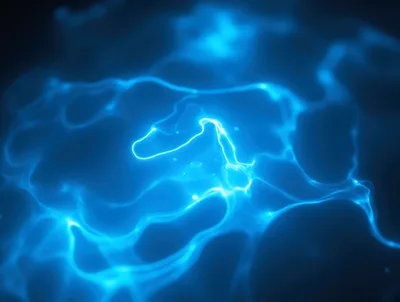 Abstract Glowing Blue Energy Waves Background