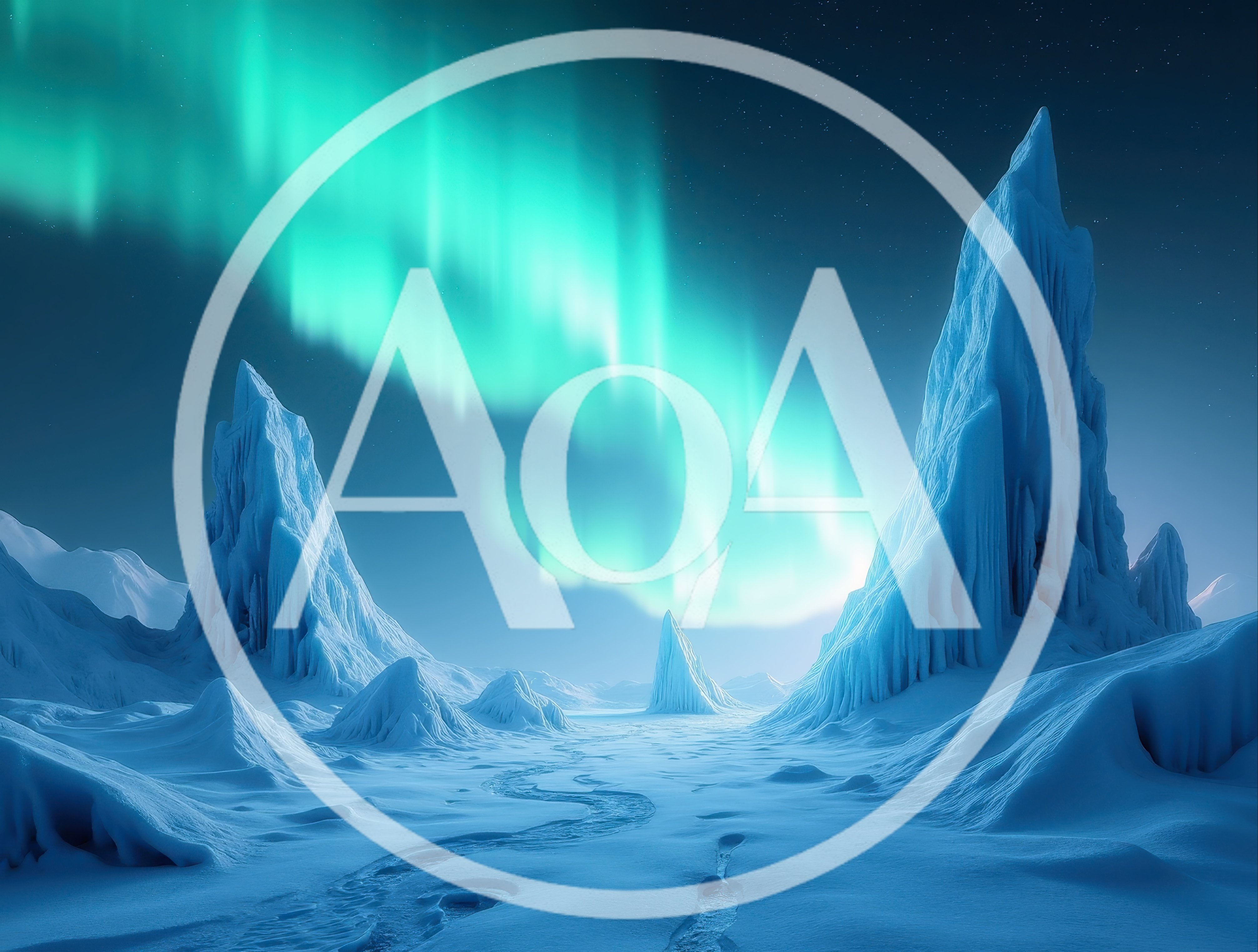 Aurora Borealis Over Jagged Arctic Ice Formations