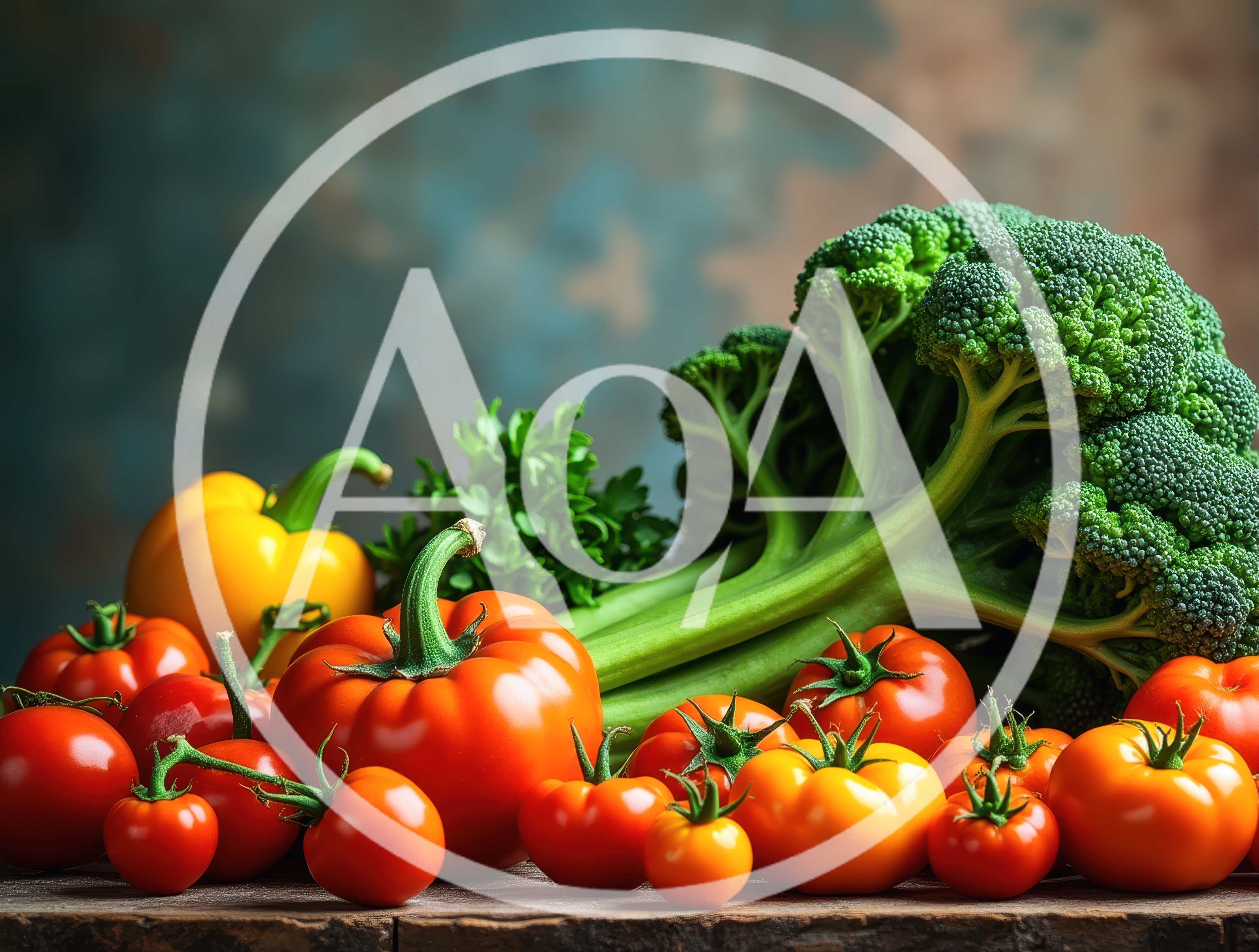 Fresh Assorted Vegetables On A Rustic Wooden Table