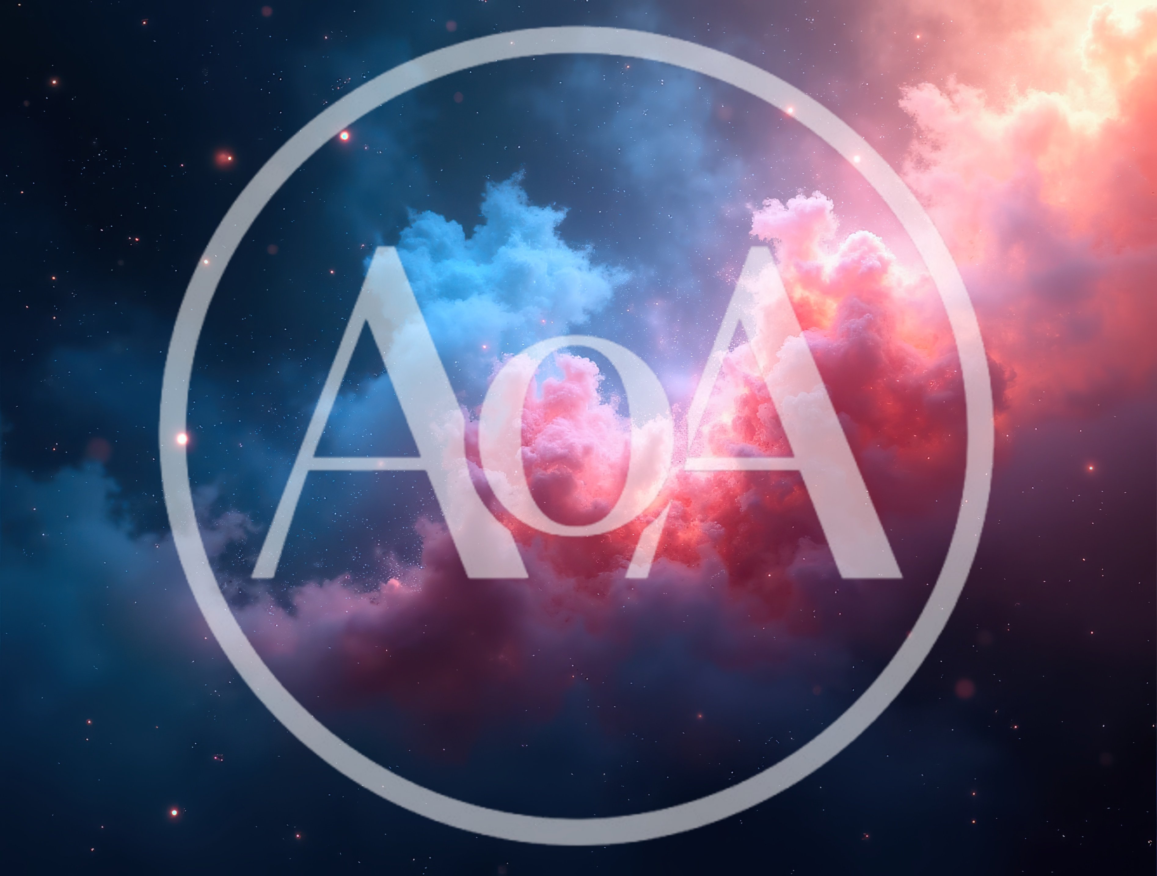 Abstract Cosmic Nebula With Pink And Blue Clouds