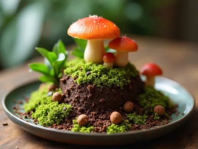 Miniature Mushroom Forest Diorama On A Plate