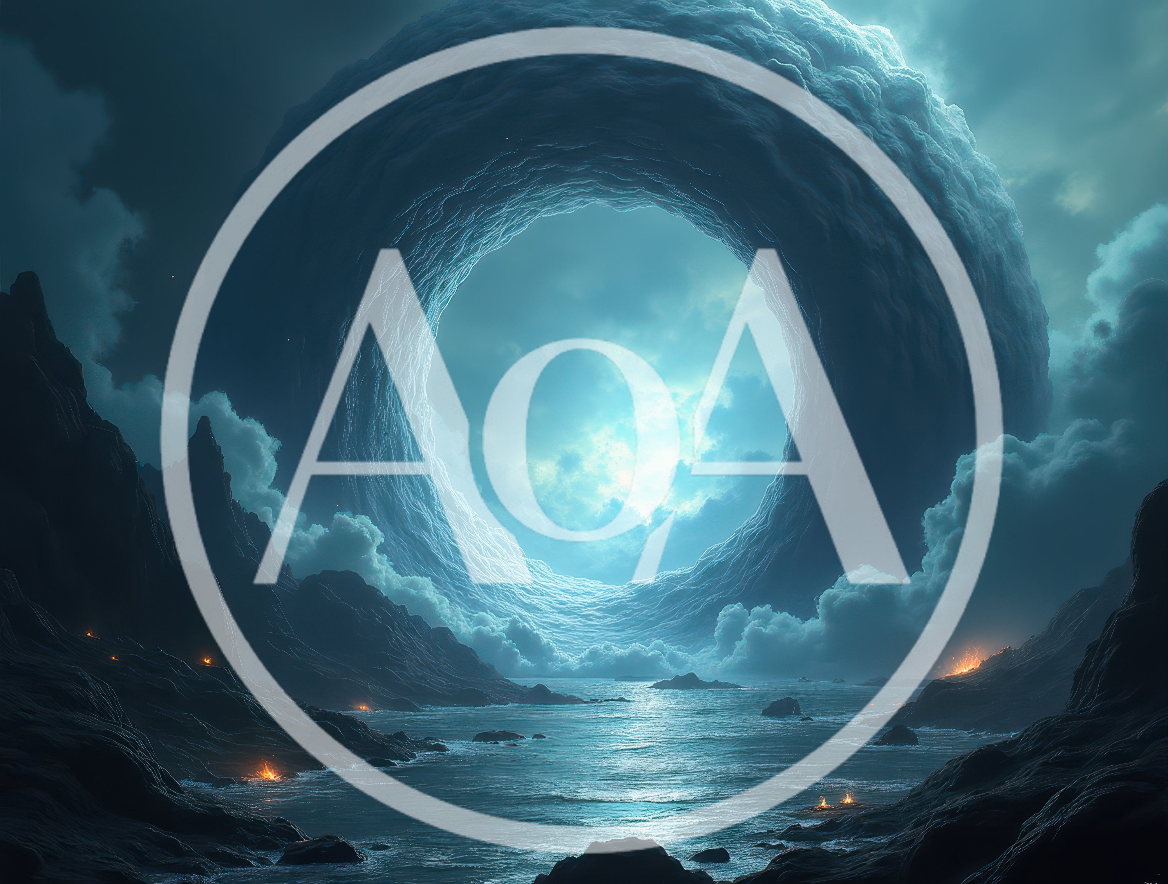 Surreal Portal In A Dark Coastal Landscape