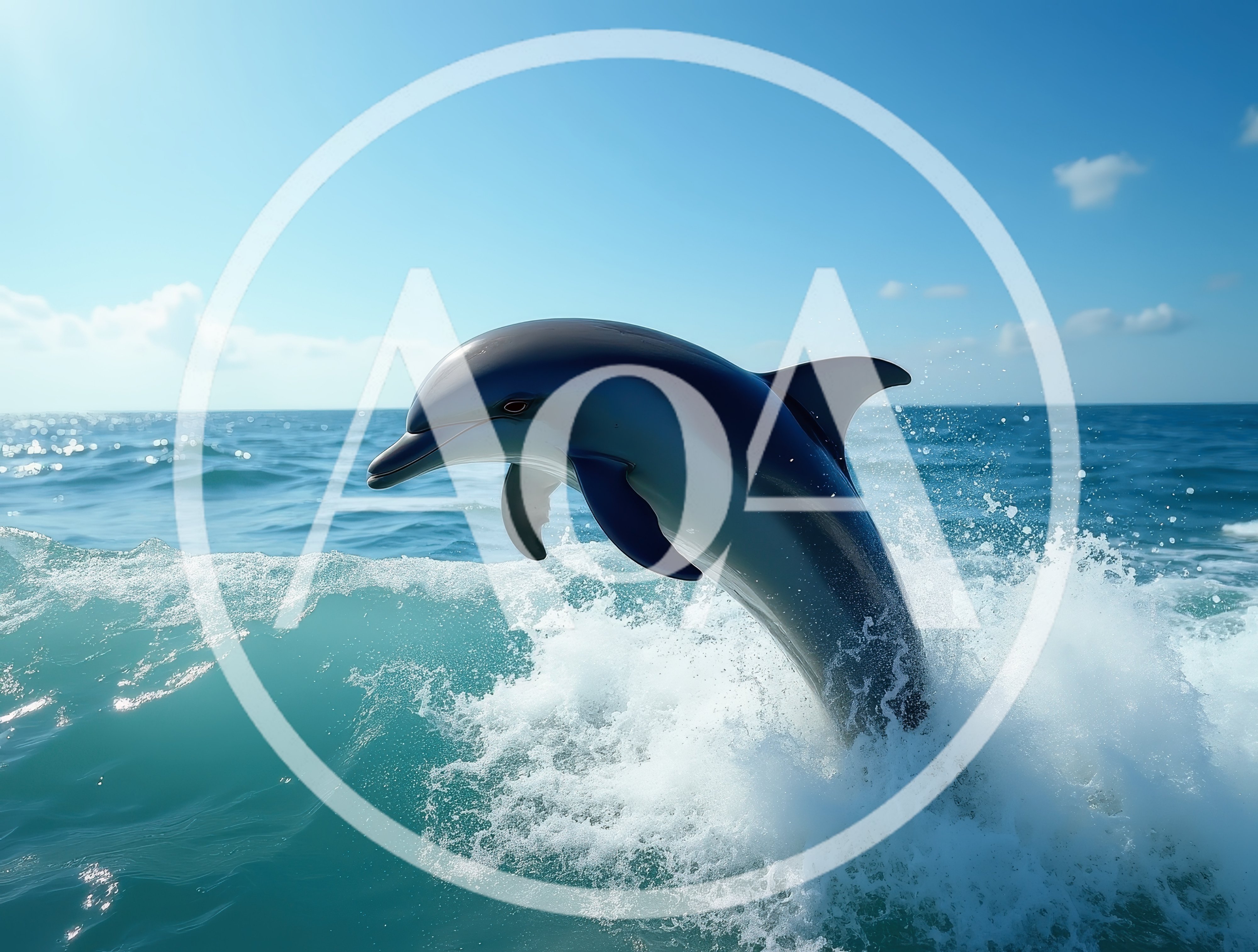 Dolphin Leaping From Ocean Wave