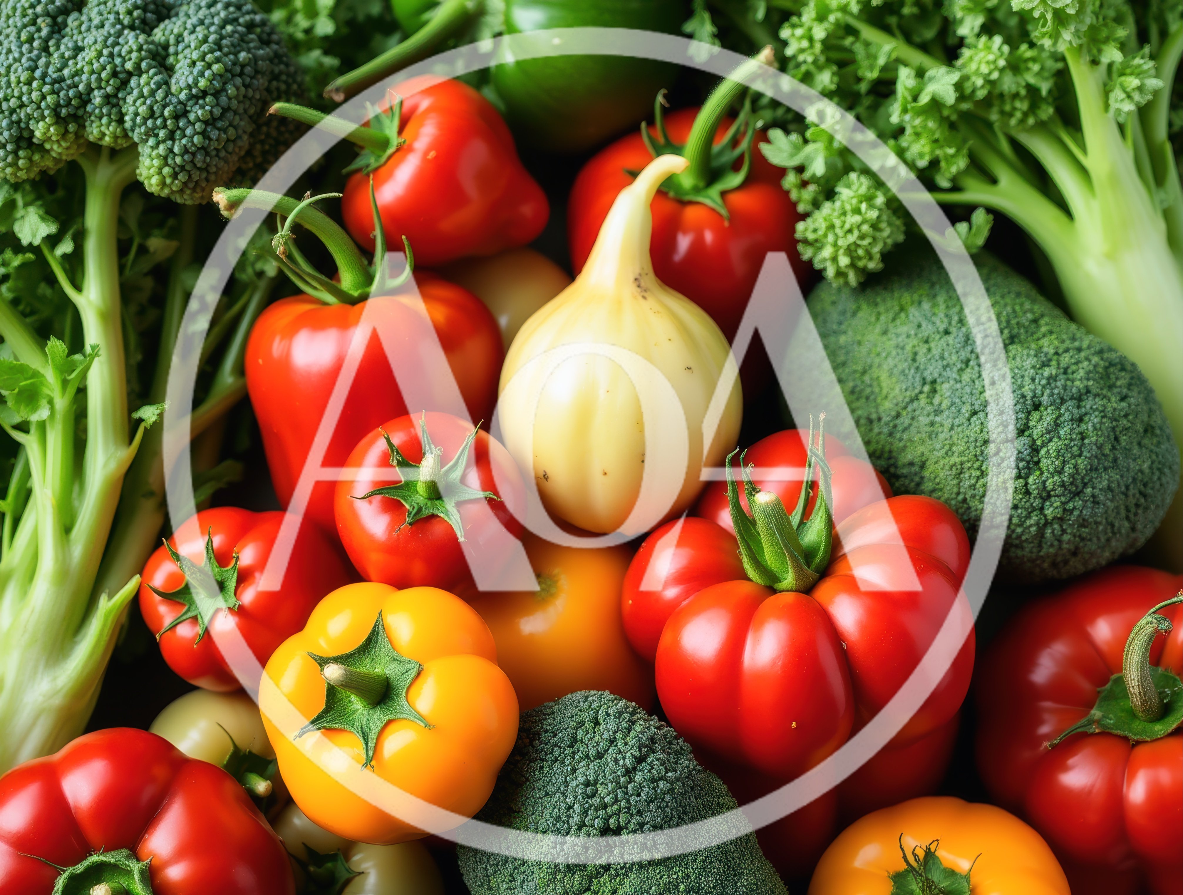 Fresh Assorted Vegetables Including Broccoli And Bell Peppers