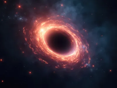 Supermassive Black Hole With Glowing Accretion Disk