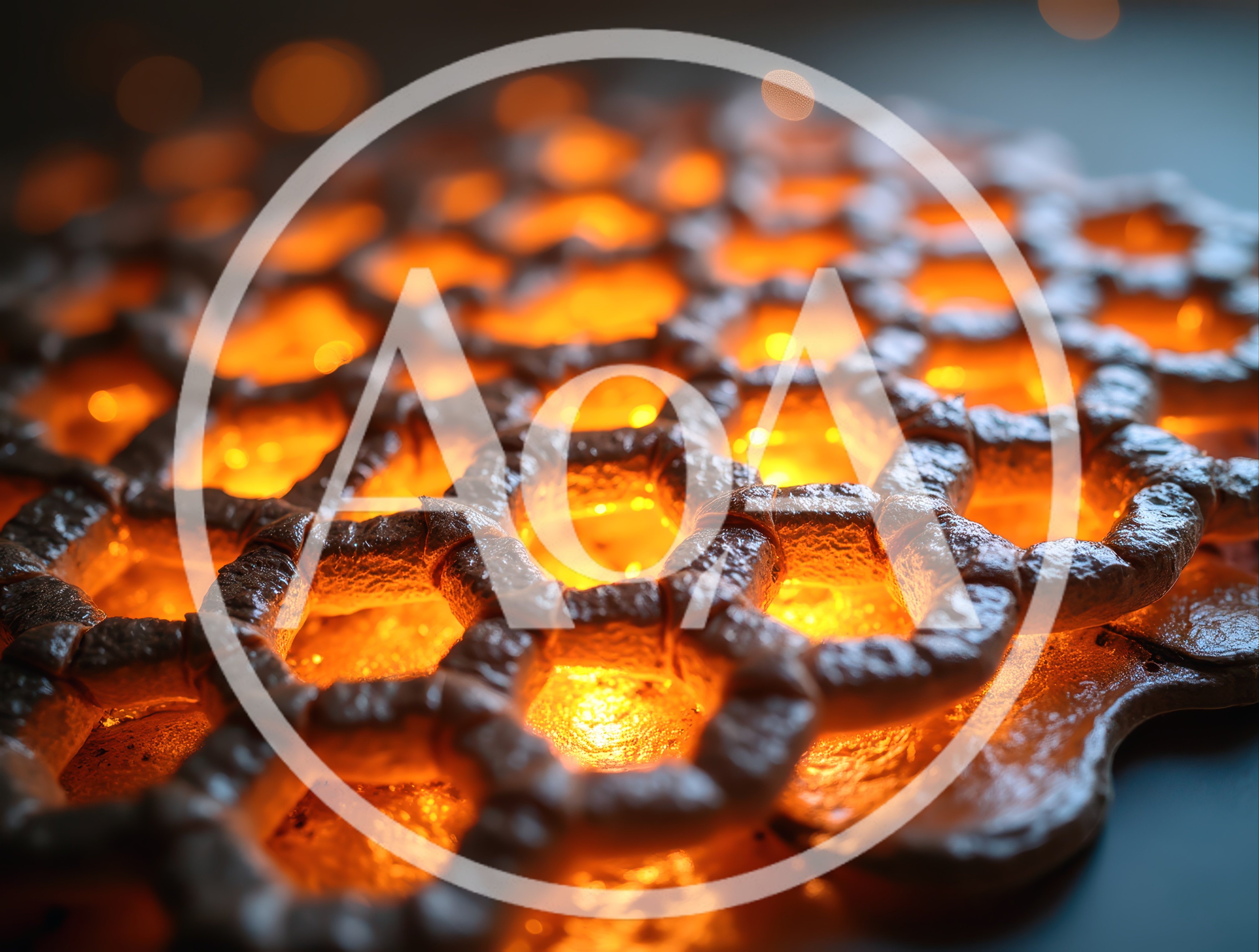 Glowing Molten Metal Honeycomb Lattice Structure