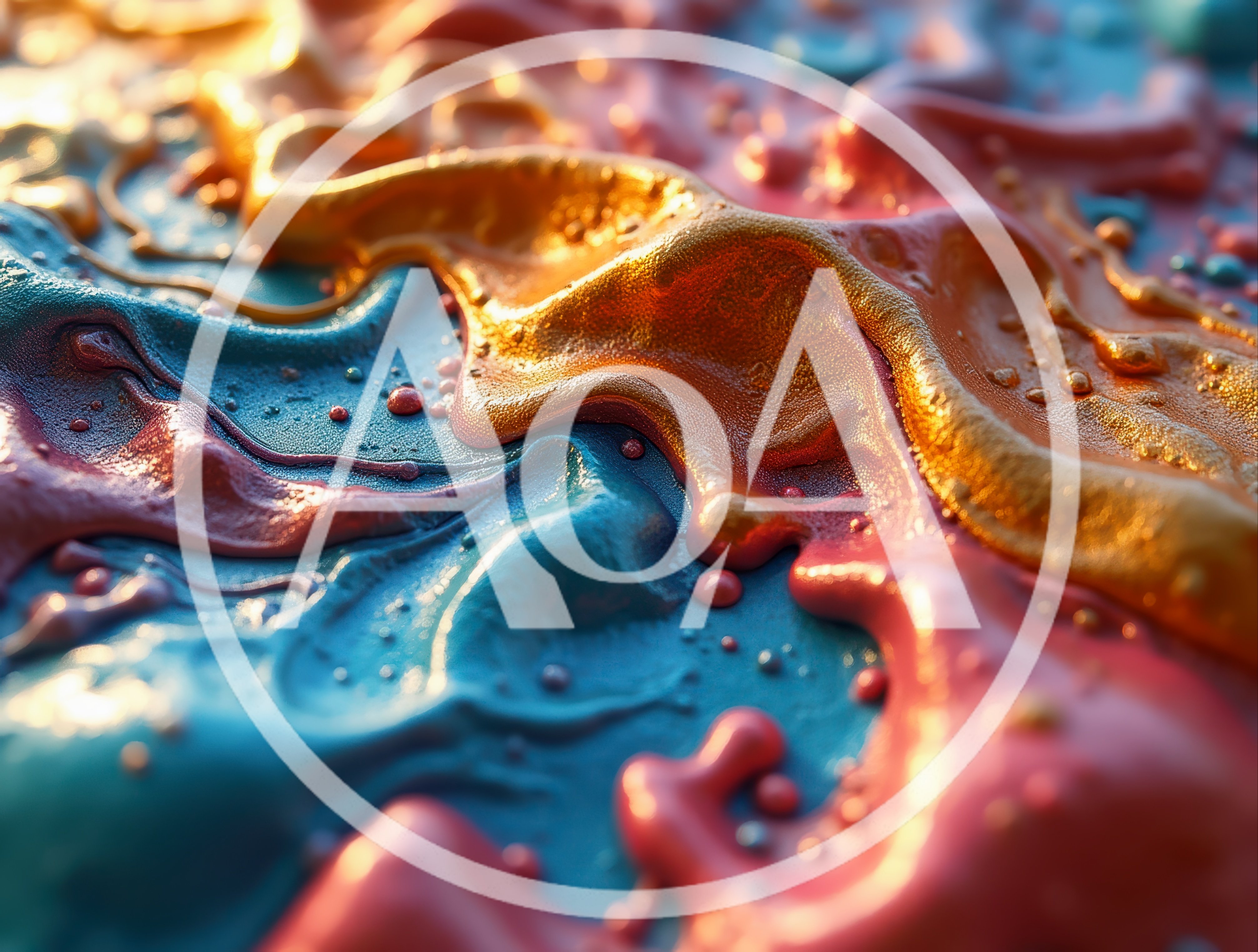 Abstract Macro View Of Swirling Liquid Paint Textures
