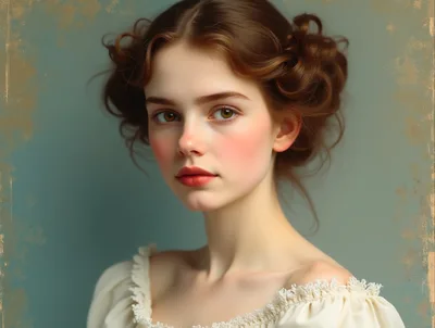 Portrait Of A Young Woman In Vintage Style