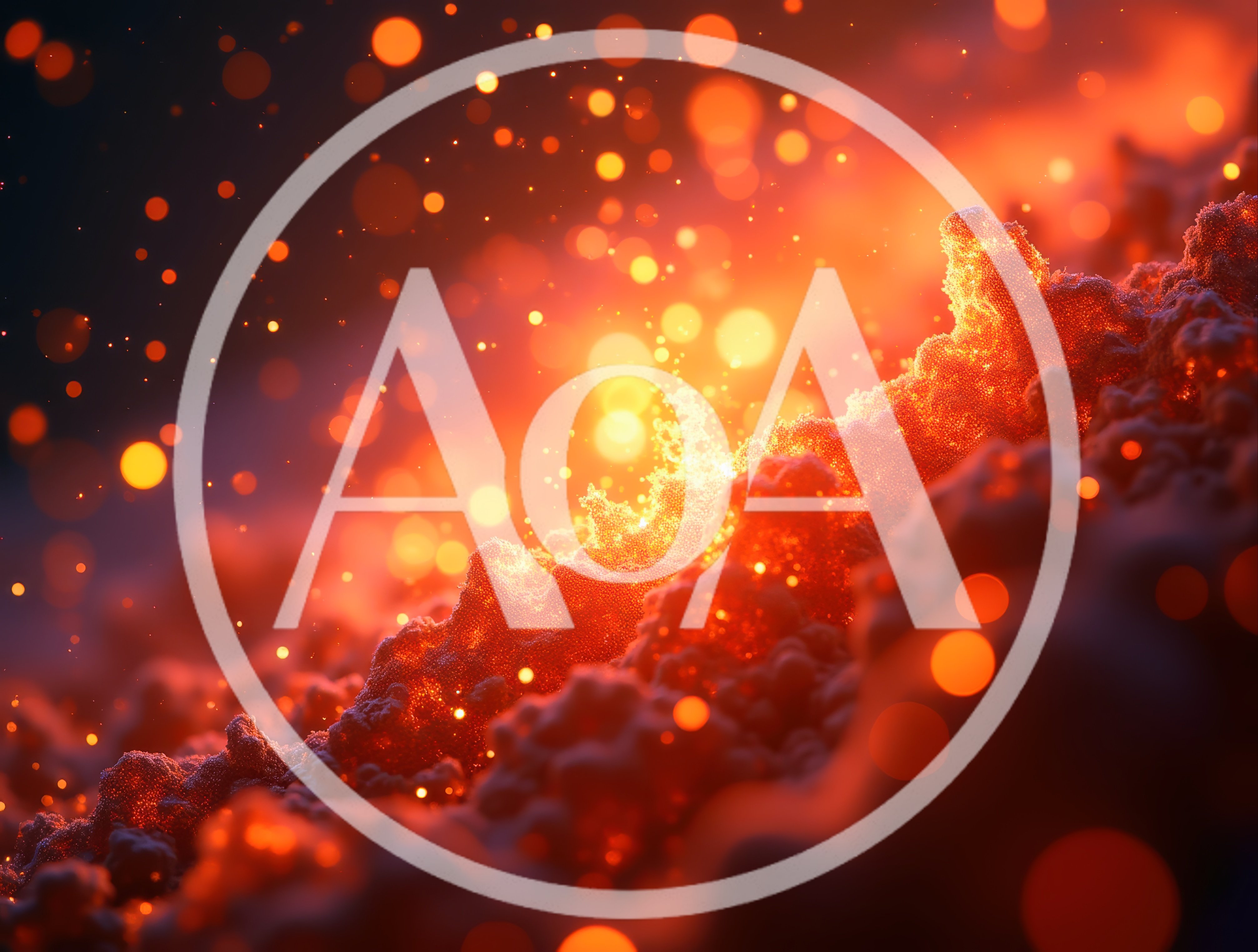 Abstract Glowing Lava Texture With Floating Particles