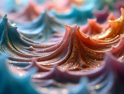Abstract Swirls Of Glittering Pastel Colored Cream