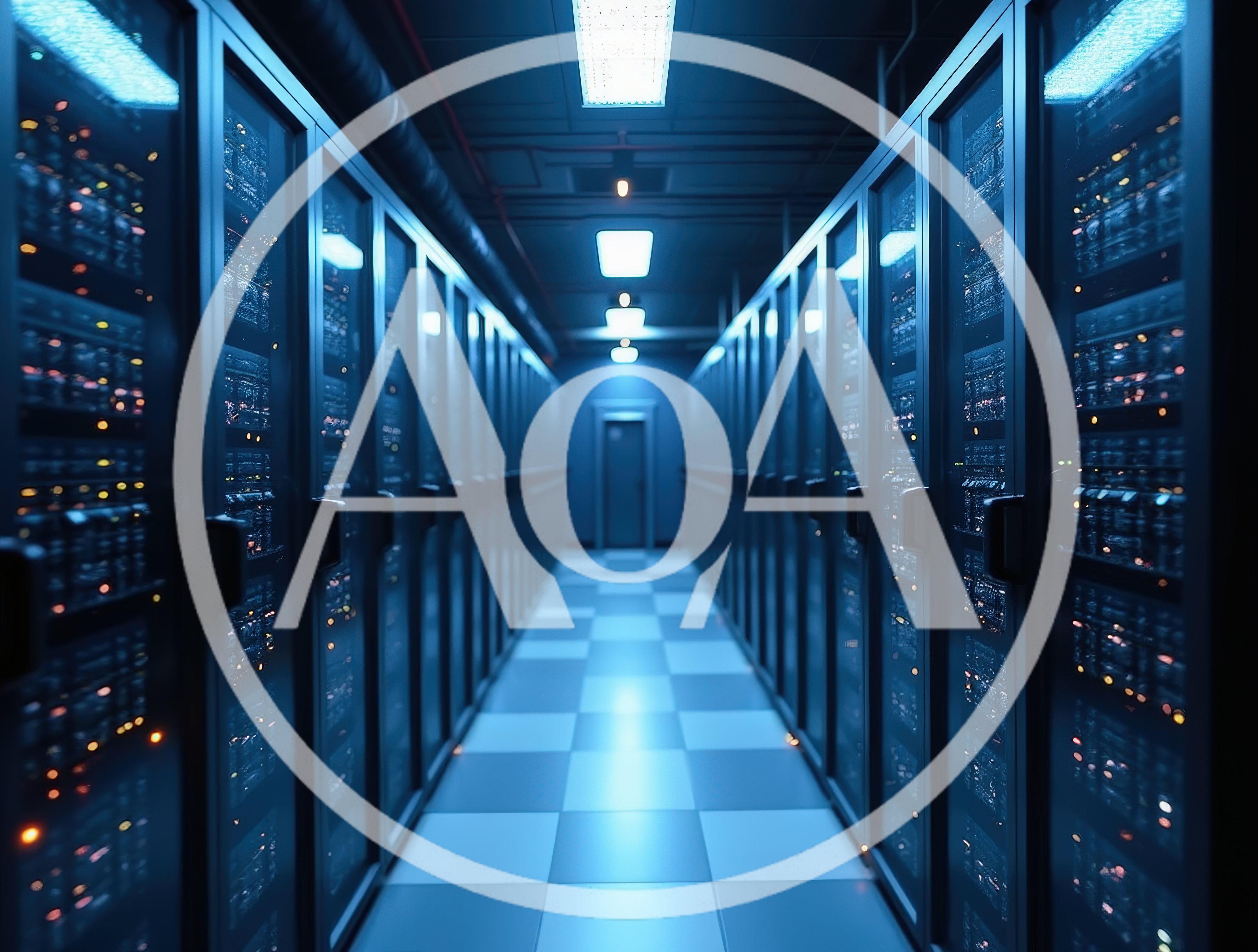 Modern Server Room With Rows Of Data Racks