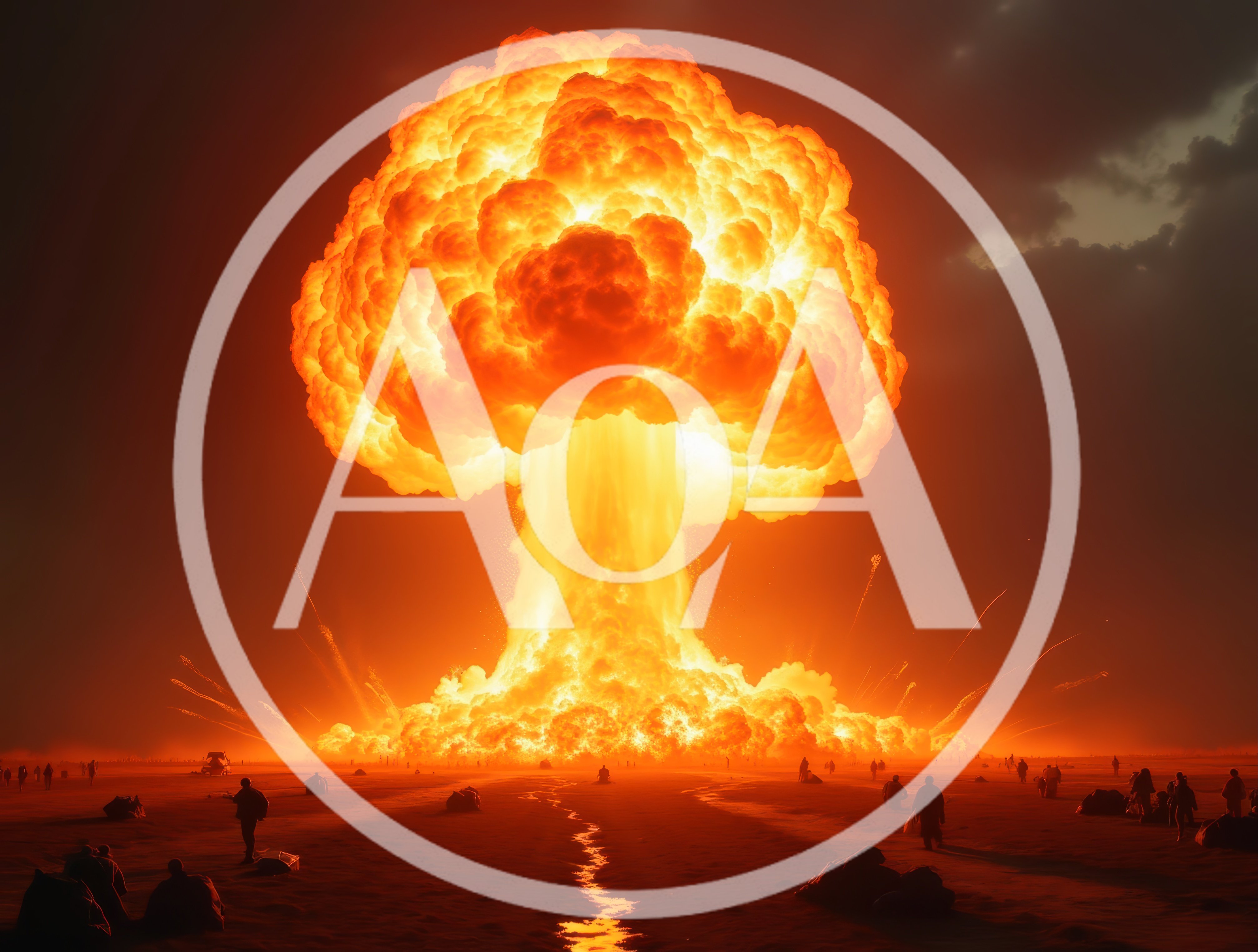 Massive Nuclear Explosion Over A Desert Landscape