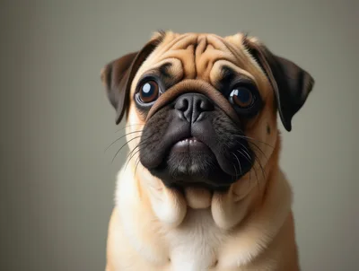 Portrait Of A Cute Pug Dog