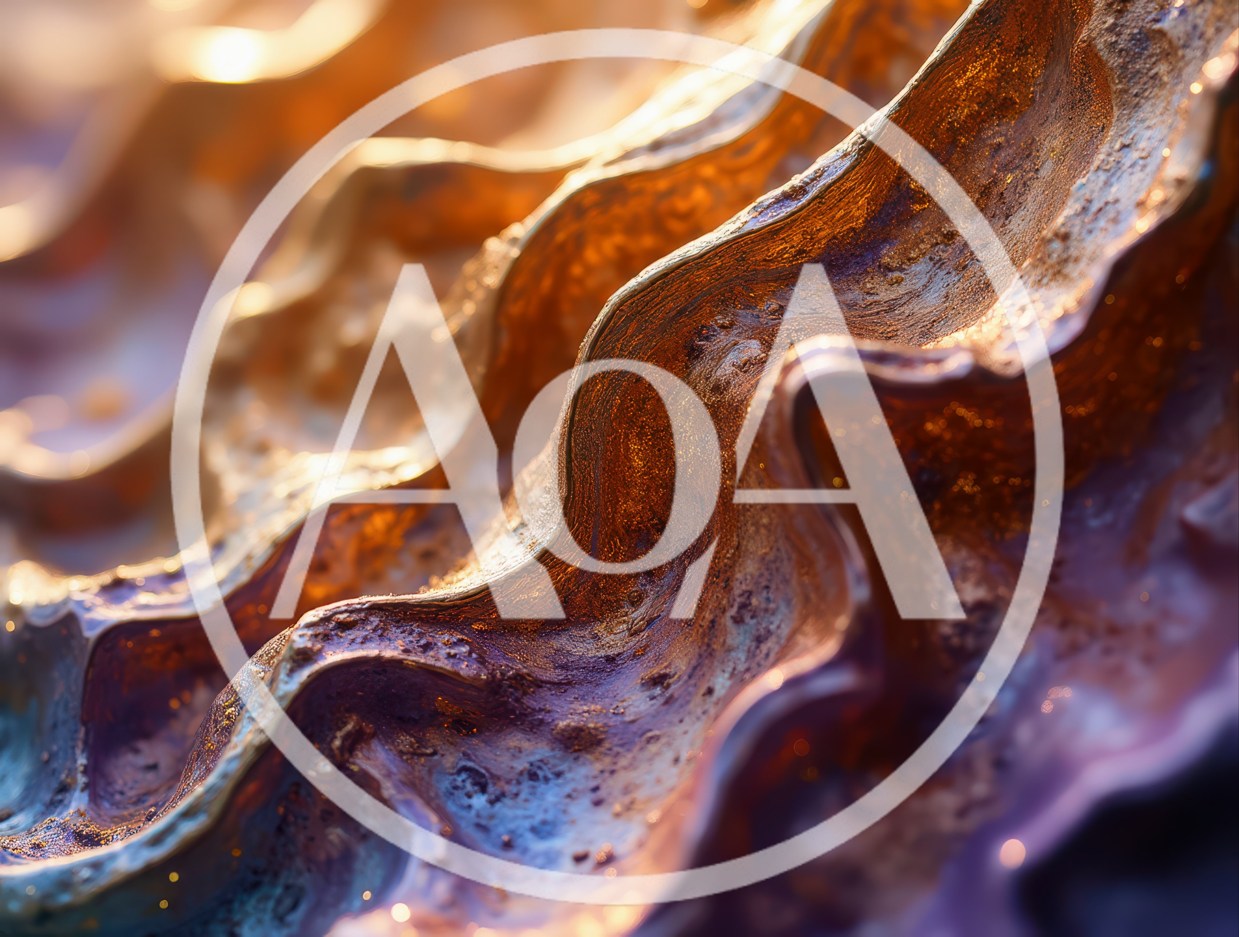 Abstract Wavy Metallic Texture With Golden Highlights