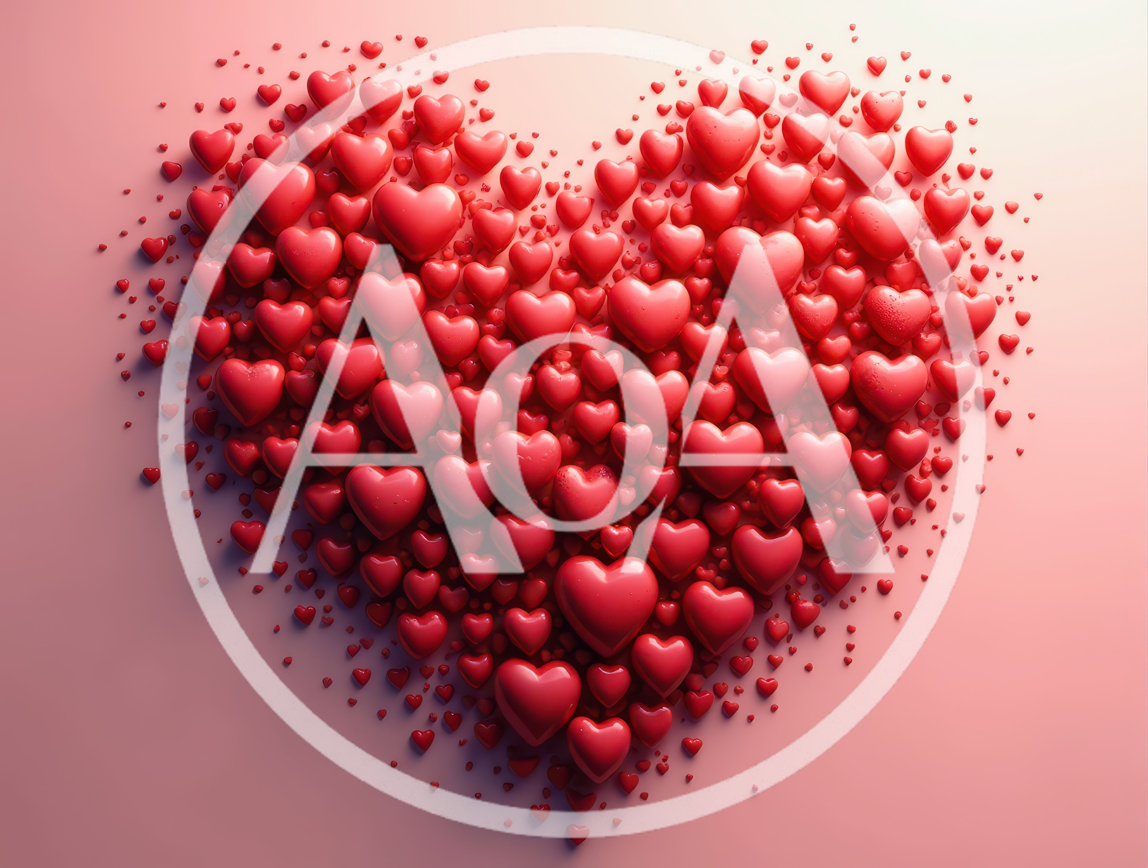 Heart Shaped Collage Made Of Red Hearts