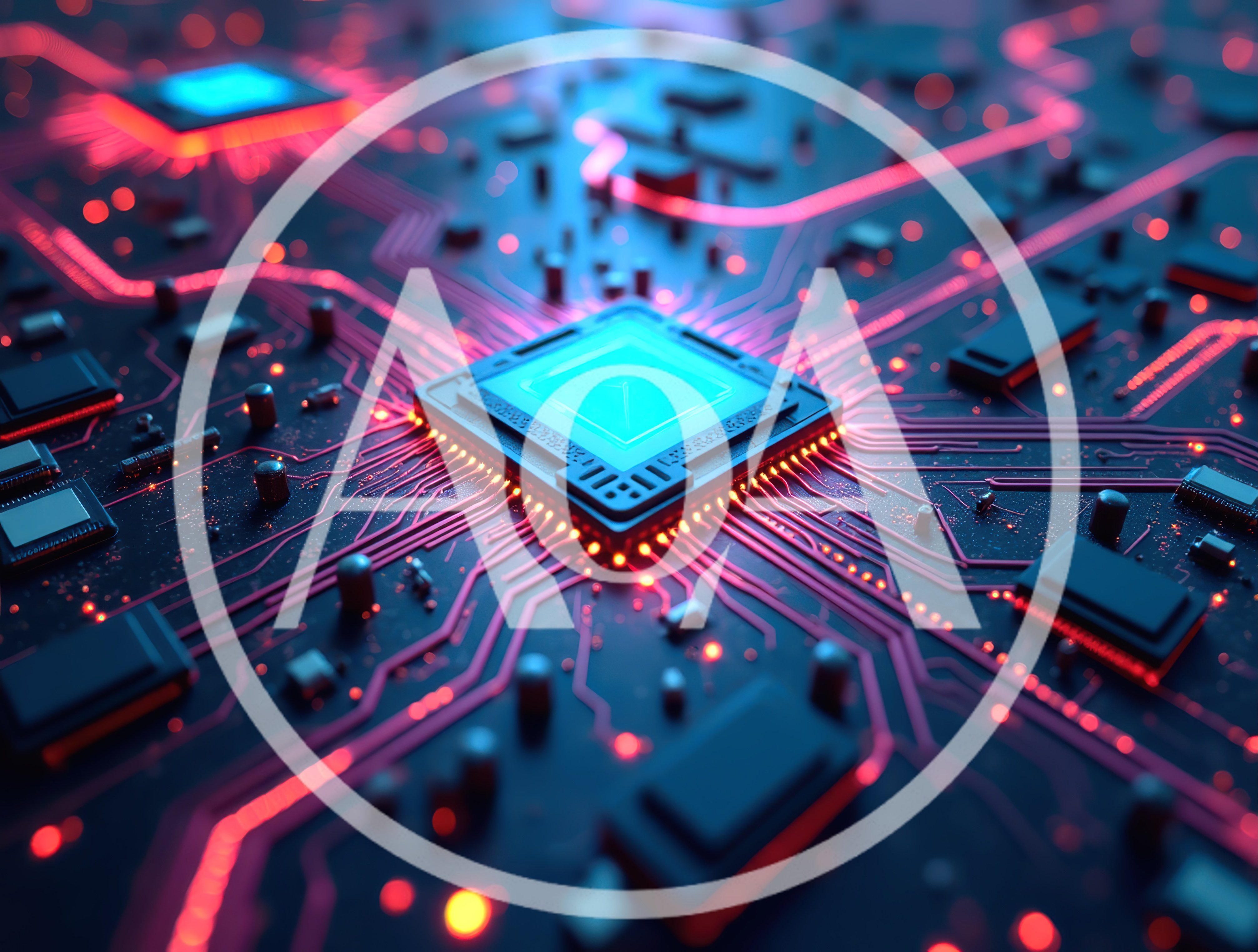 Central Processing Unit on Futuristic Circuit Board