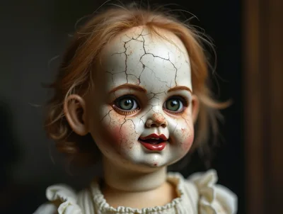 Creepy Cracked Porcelain Doll Portrait