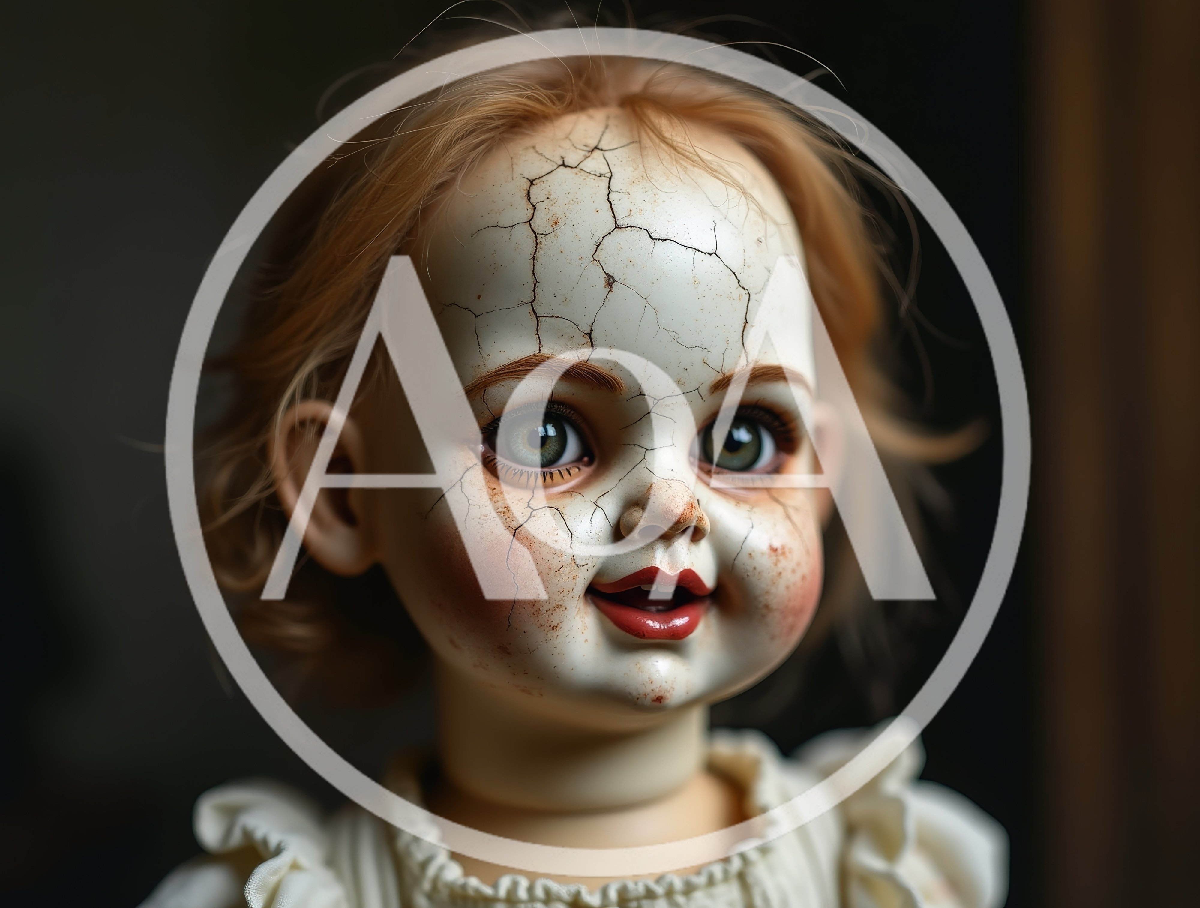 Creepy Cracked Porcelain Doll Portrait