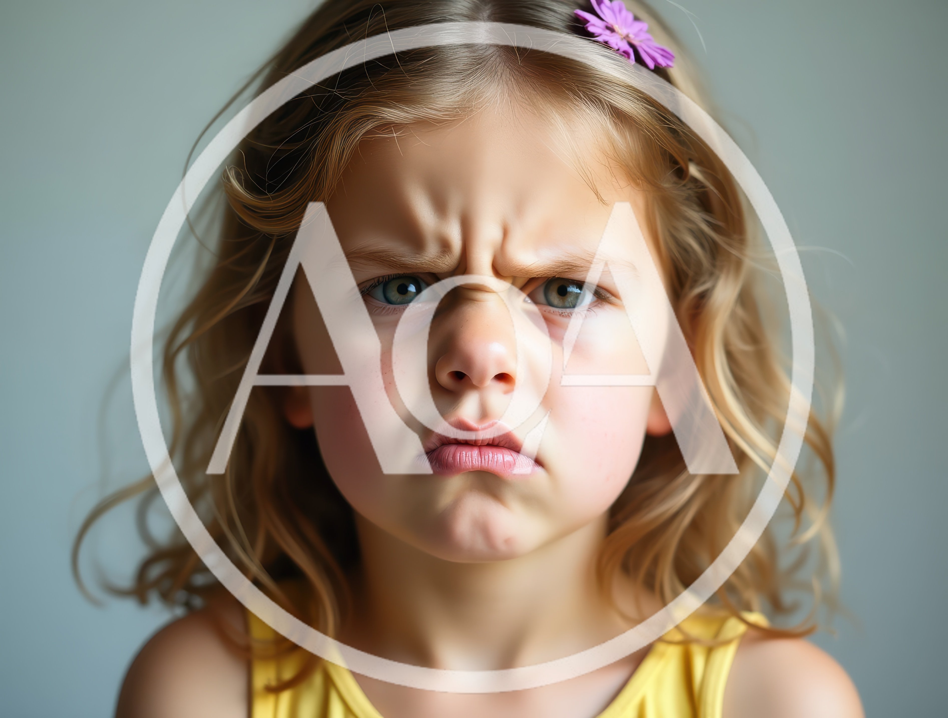 Portrait Of A Grumpy Little Girl