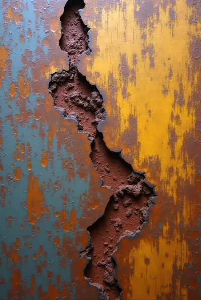 Abstract Texture Of Corroded Metal With Deep Cracks