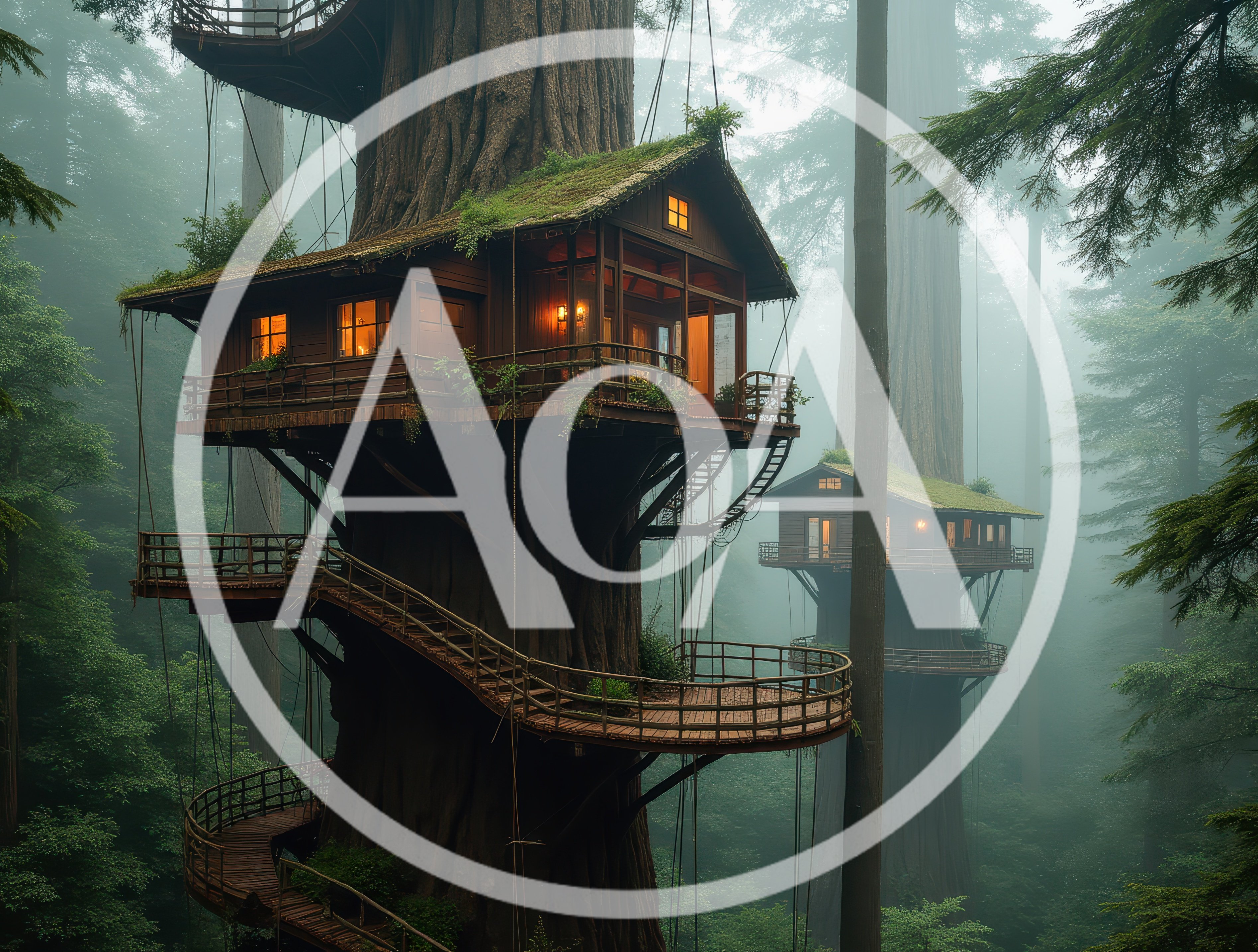 Cozy Treehouse Cabins Nestled In Misty Redwood Forest