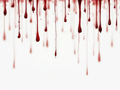 Red Liquid Dripping Down On White Background