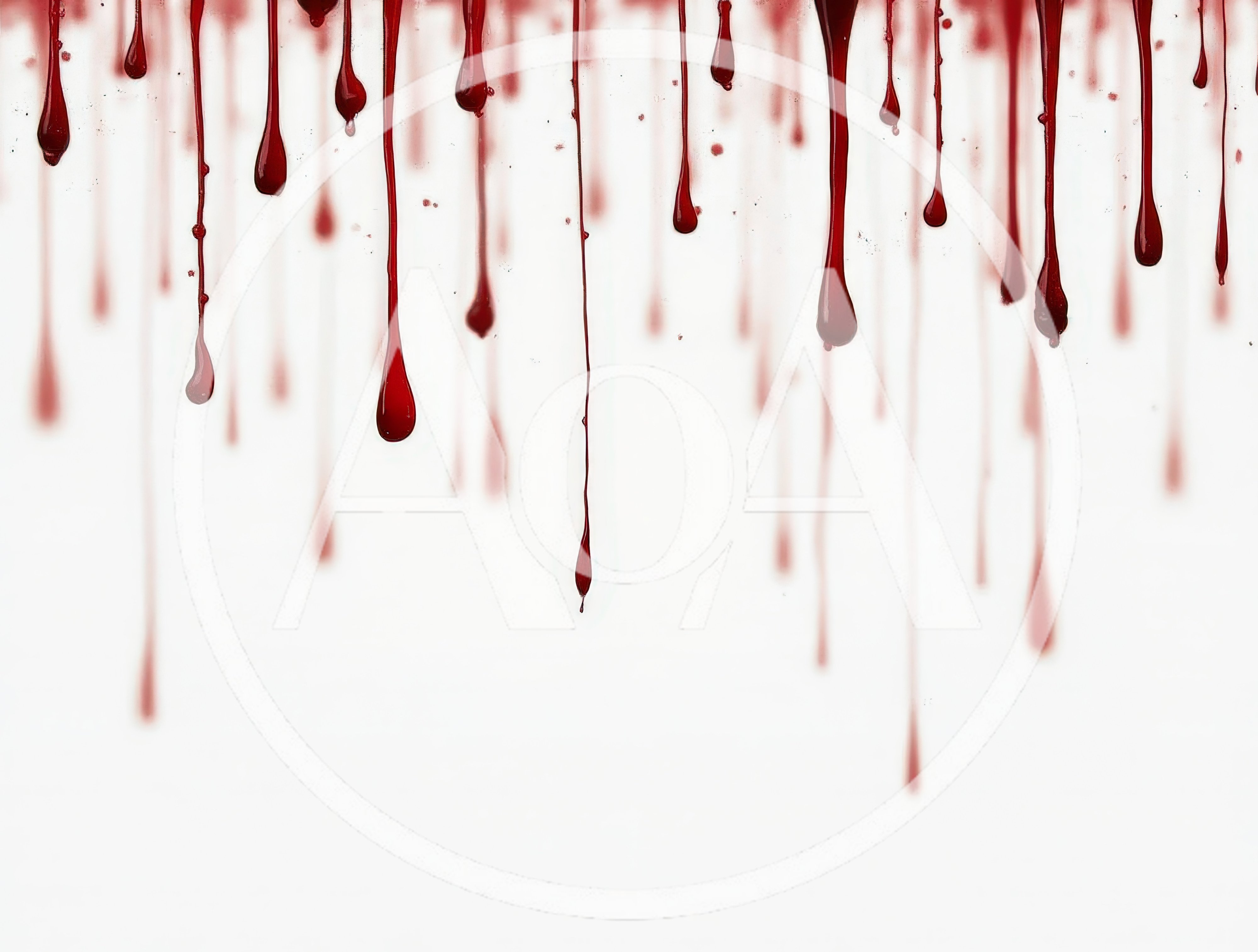 Red Liquid Dripping Down On White Background