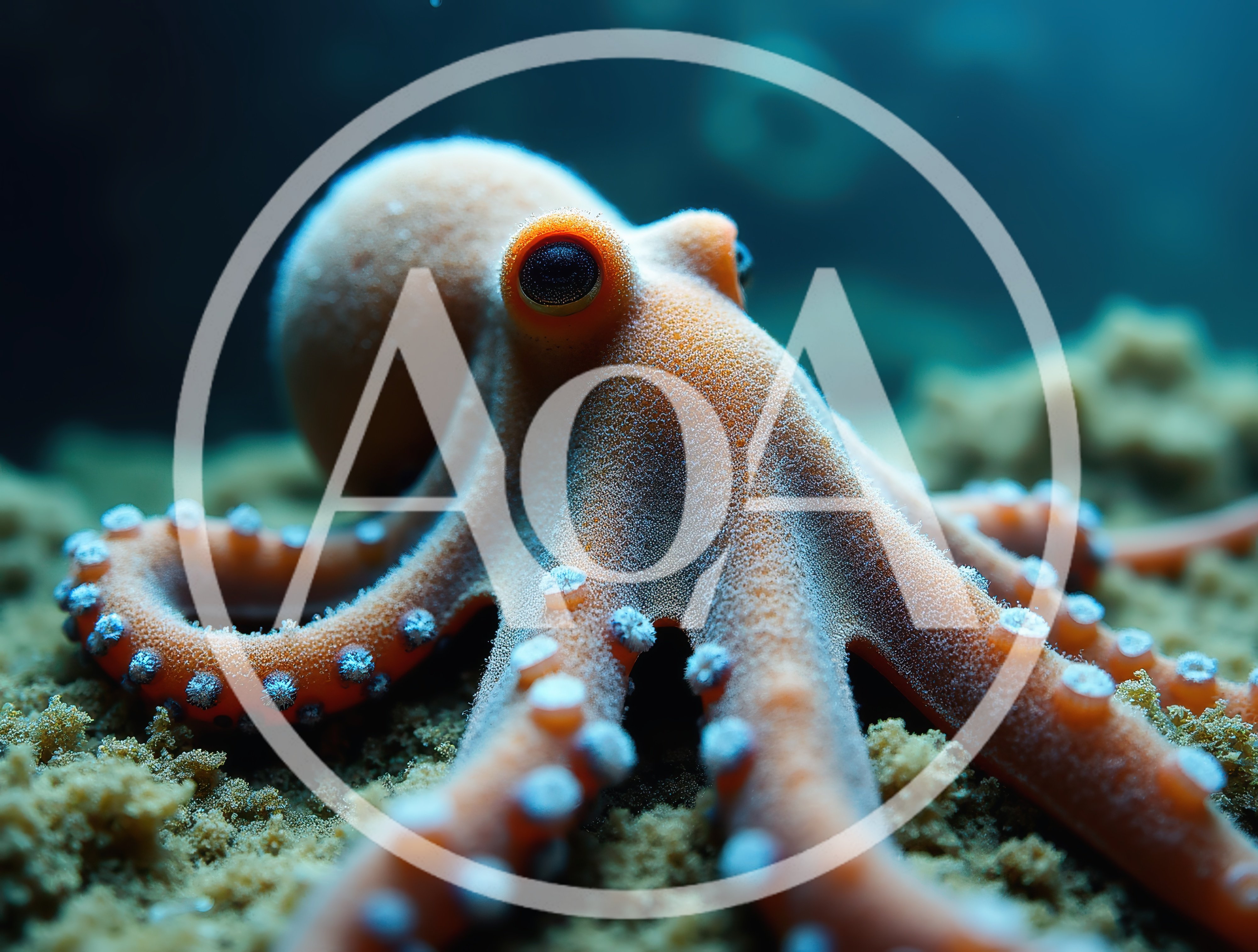 Close Up Of An Orange Octopus On The Ocean Floor