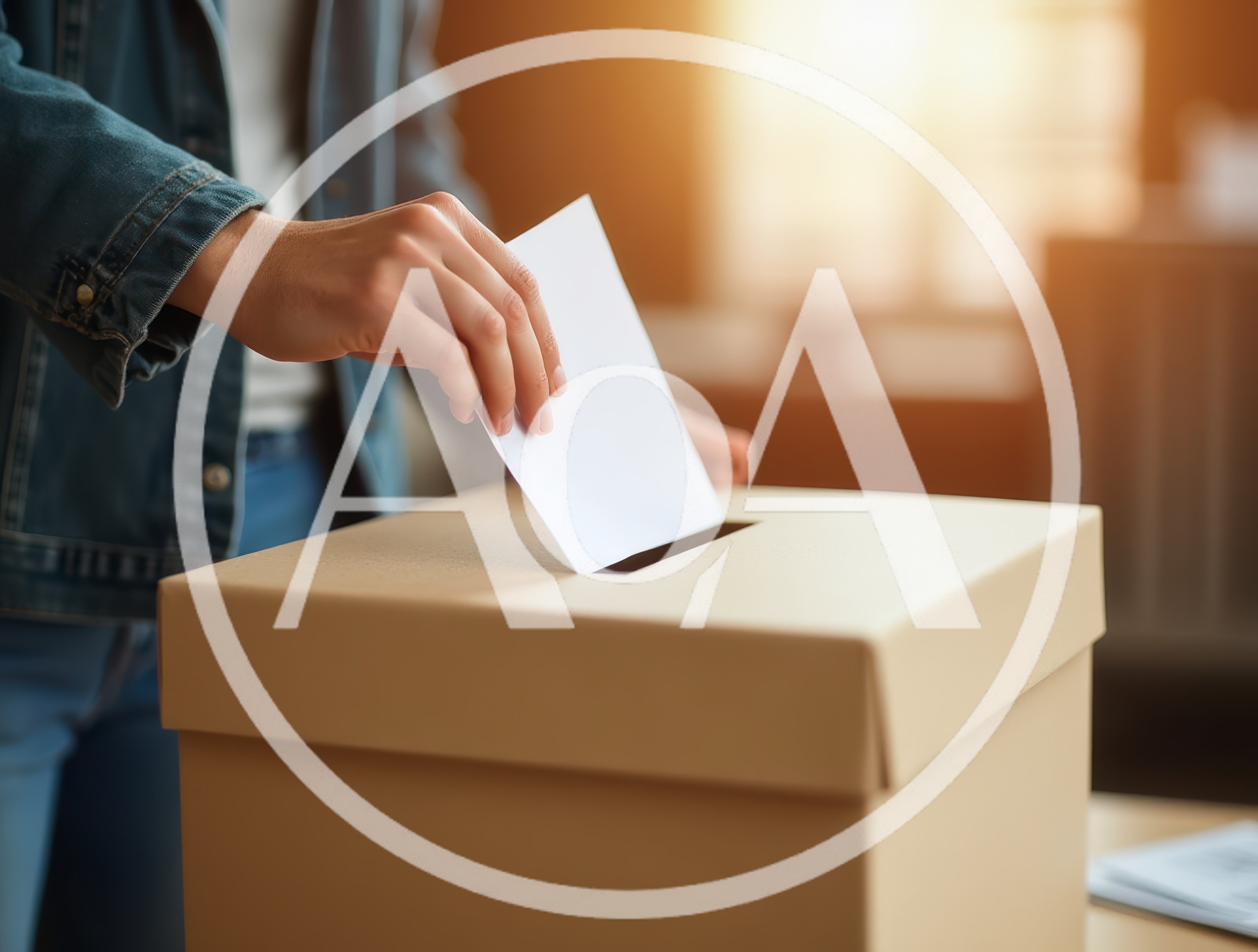 Person Casting A Vote In A Ballot Box
