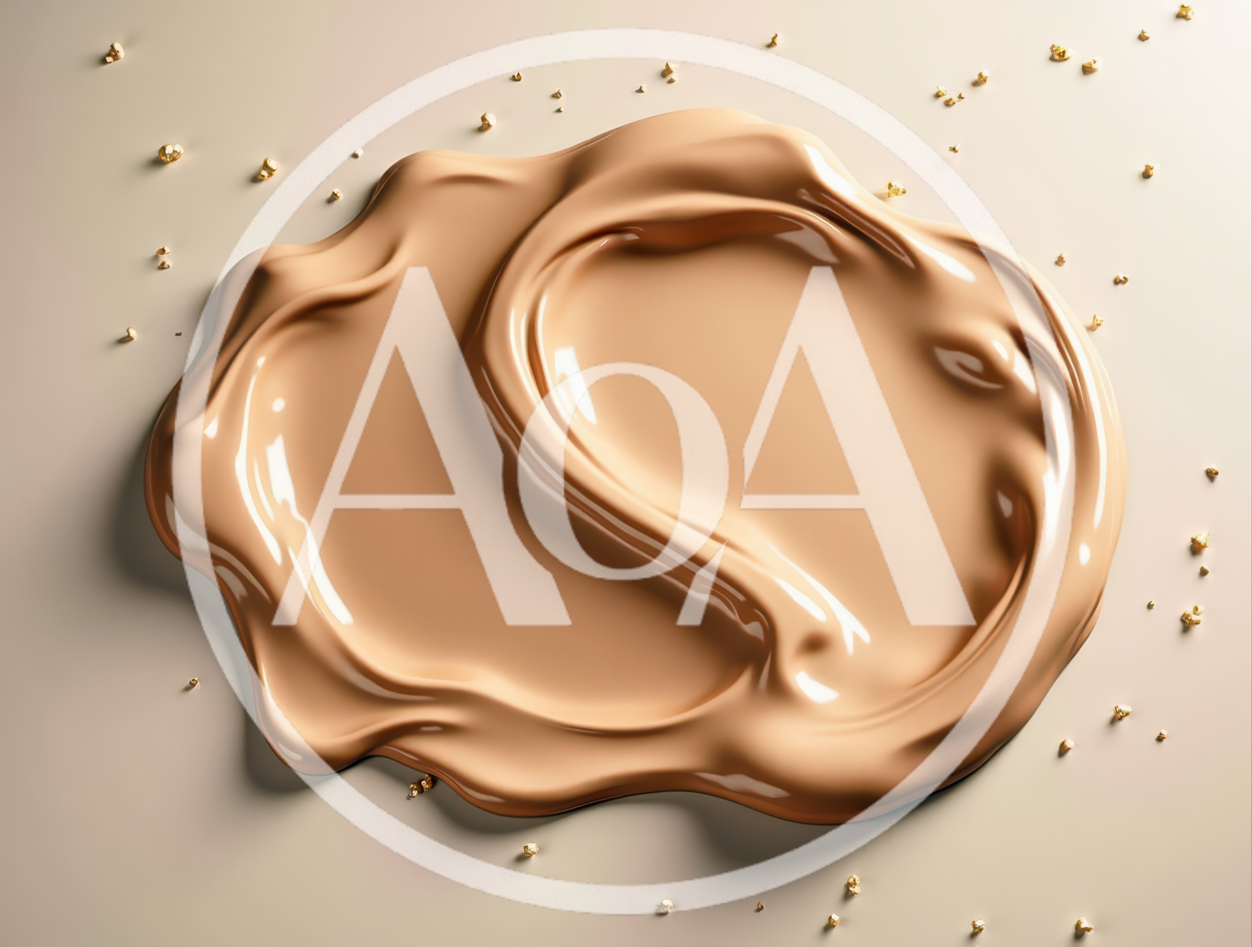 Liquid Foundation Makeup Swatch With Gold Flakes
