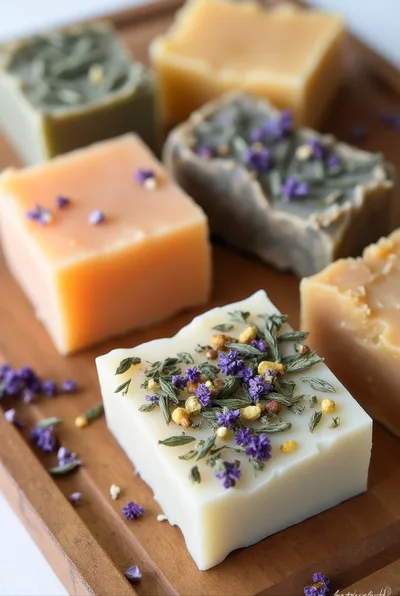 Handmade Artisan Soap Bars With Dried Flowers