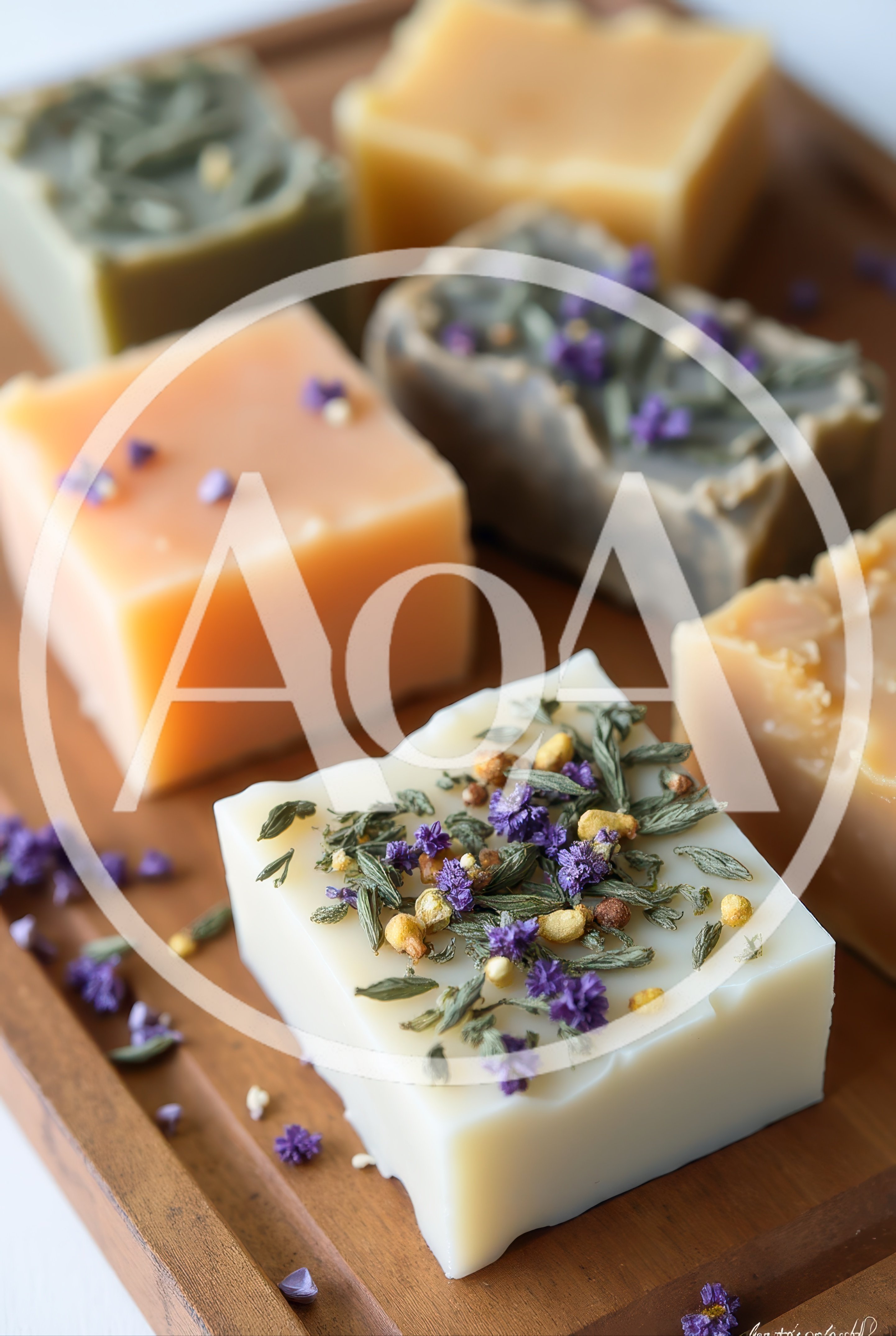 Handmade Artisan Soap Bars With Dried Flowers