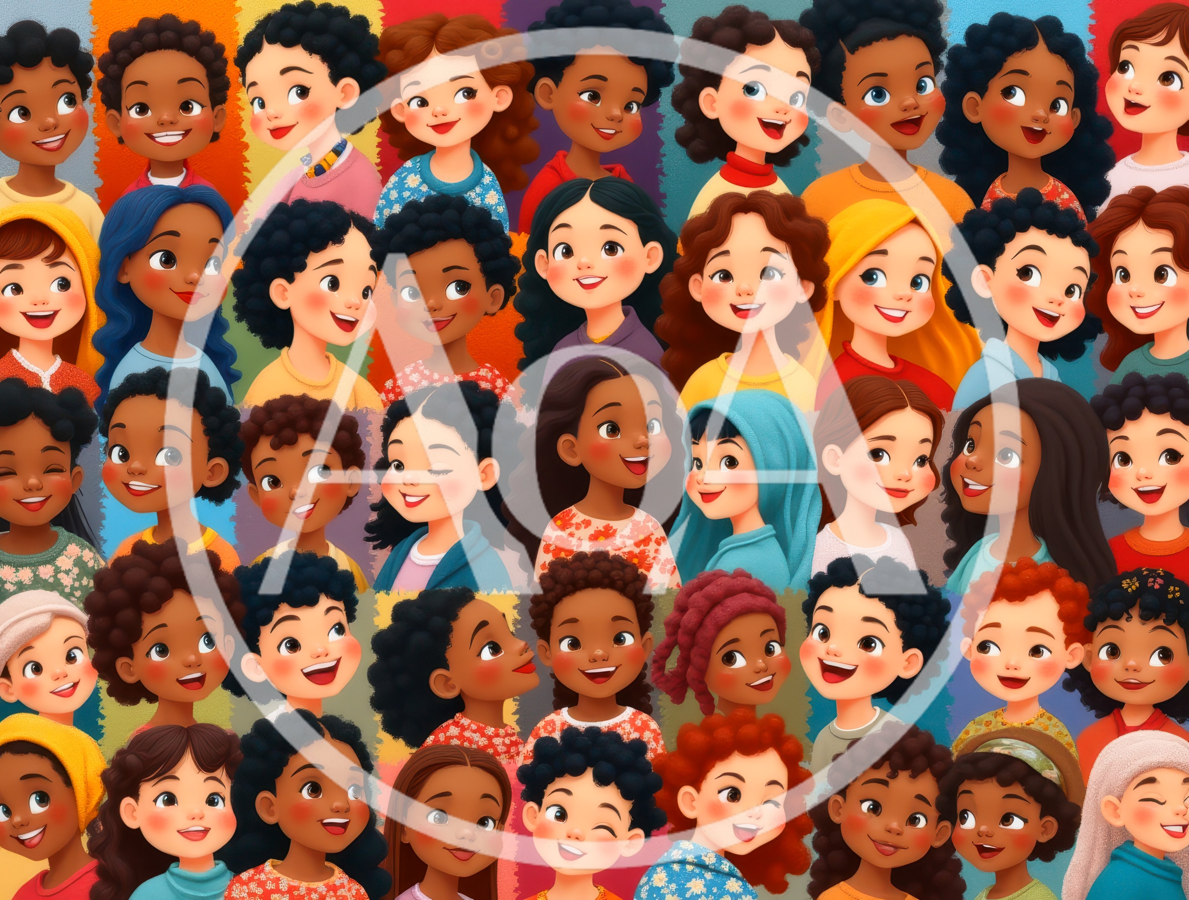 Diverse Group Of Cartoon Style Portraits