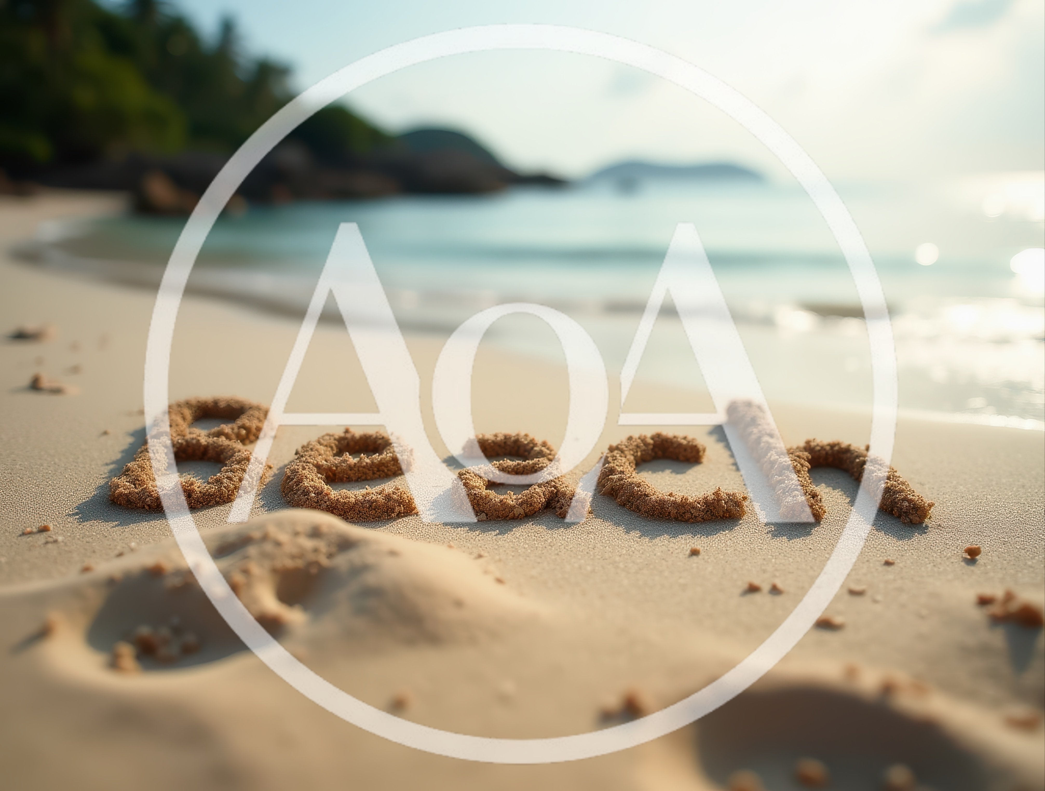 Beach Word Written In Sand On Tropical Shore