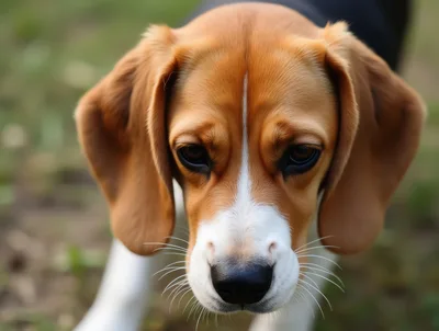 Close Up Portrait Of A Beagle Dog
