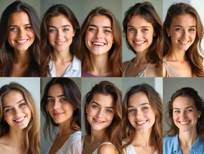 Collage Of Diverse Young Women Smiling At Camera