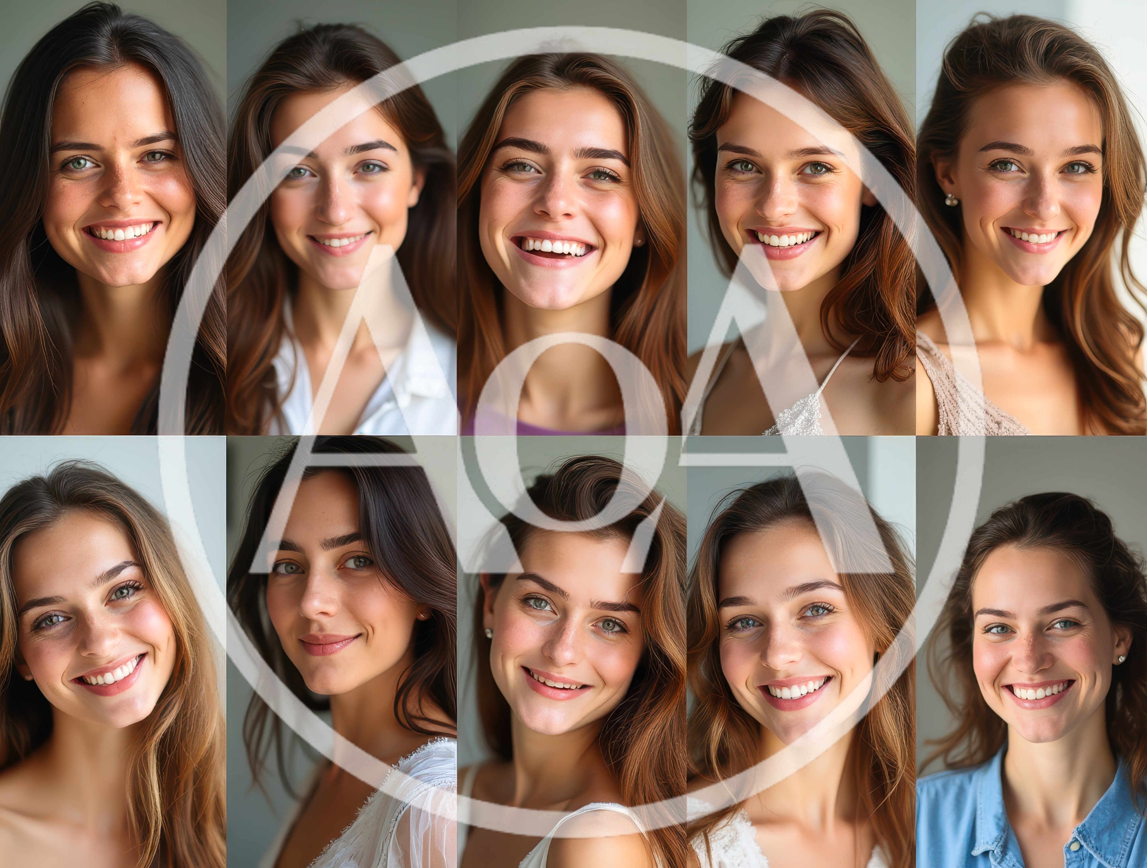 Collage Of Diverse Young Women Smiling At Camera
