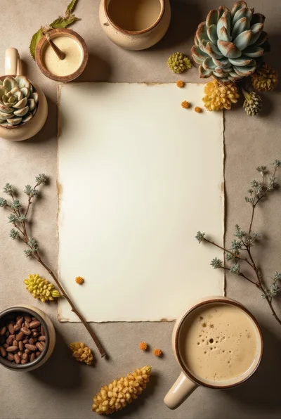 Flat Lay Composition With Blank Paper And Coffee