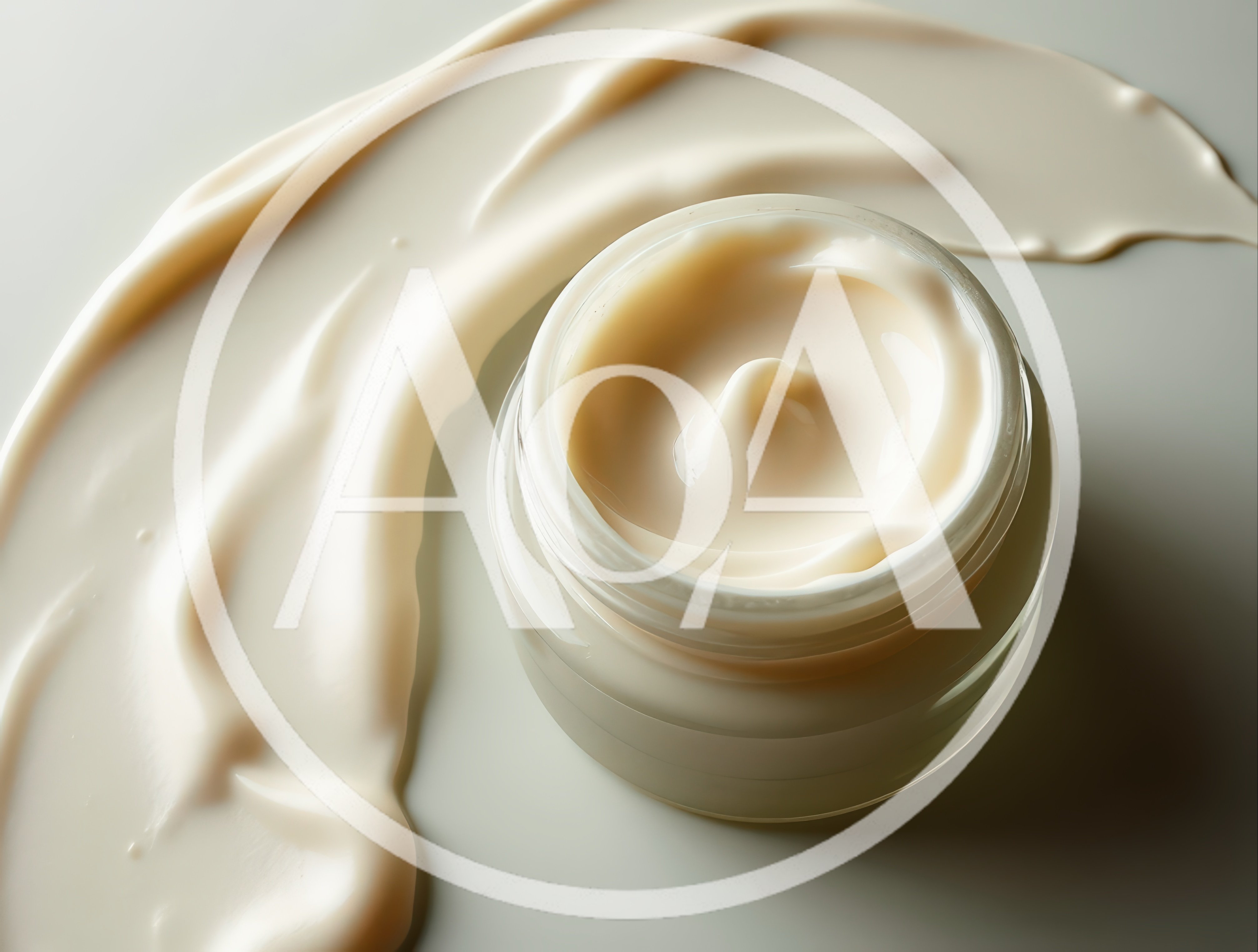 Open Jar Of Cream With Smooth Texture Swirl