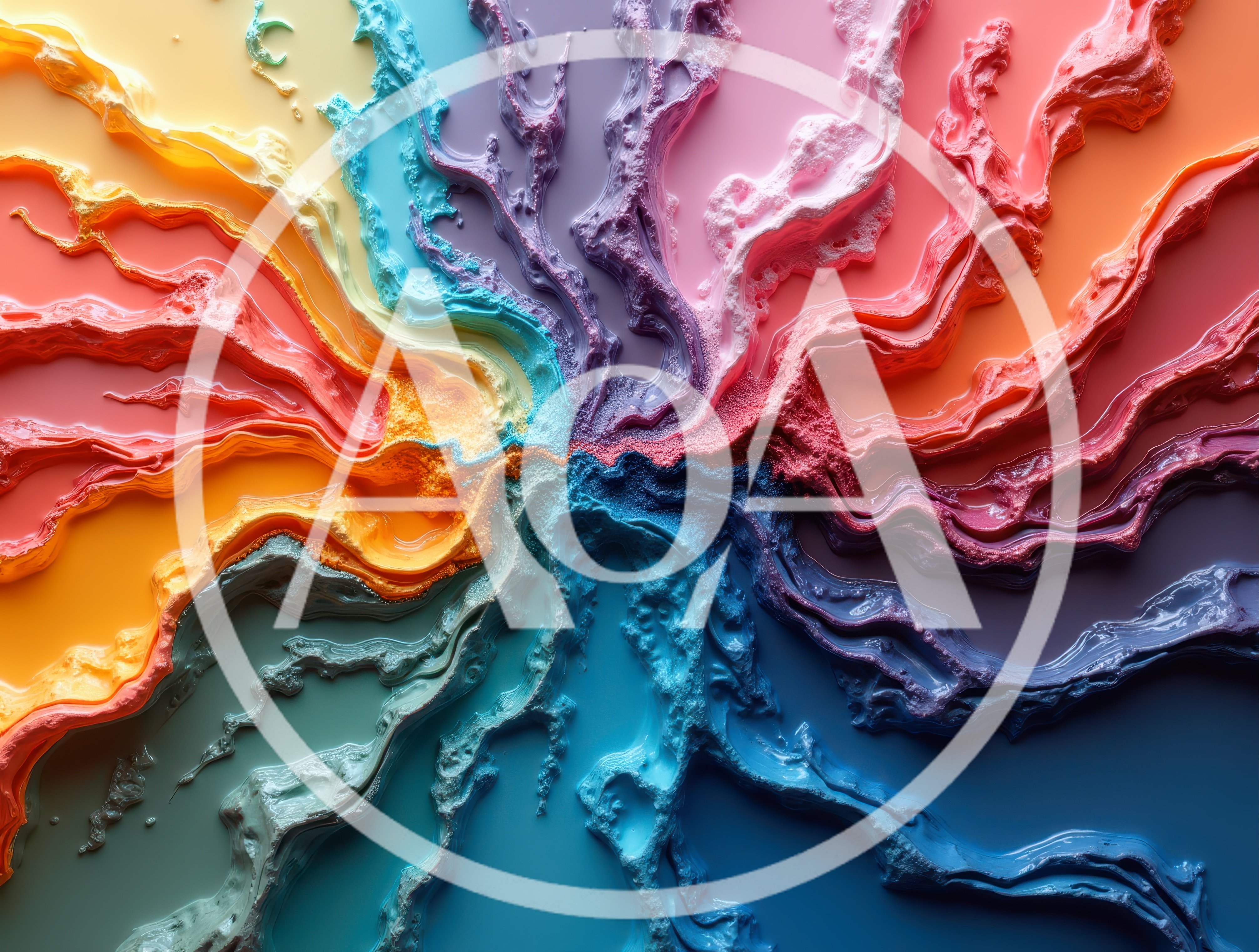 Abstract Swirling Liquid Paint Texture Background