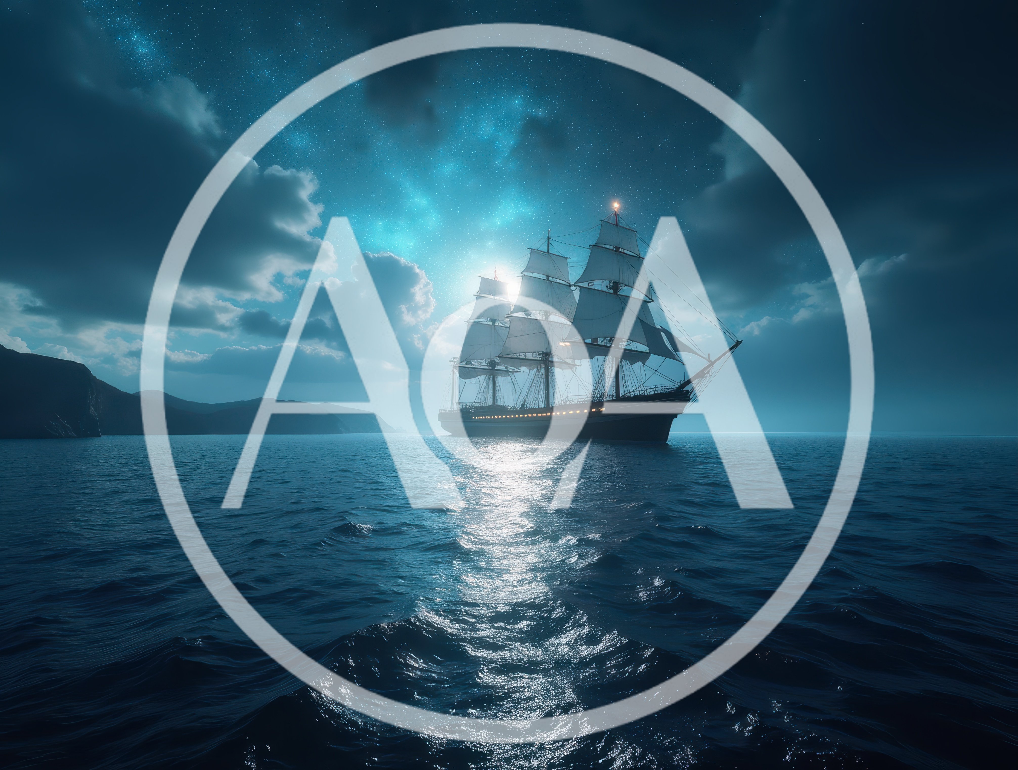 Majestic Tall Ship Sailing Under A Starry Night Sky