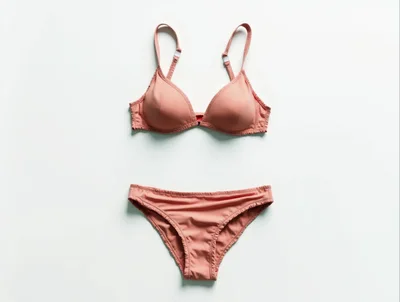 Pink Bikini Set on White Background