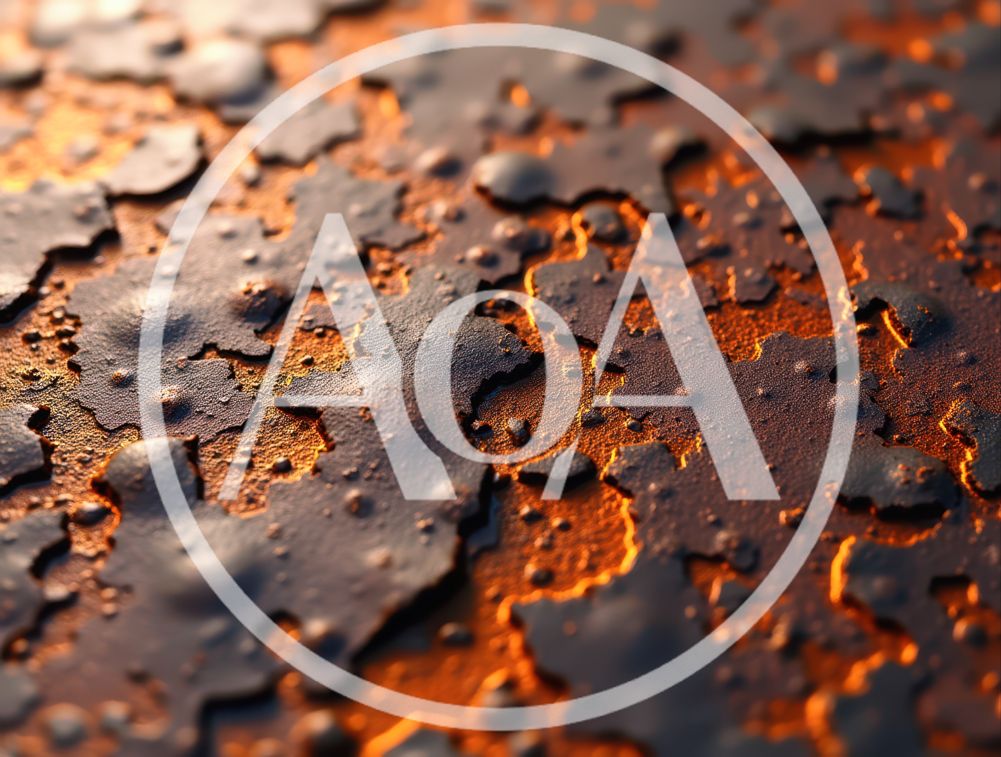 Macro View Of Cracked Dark Metallic Surface