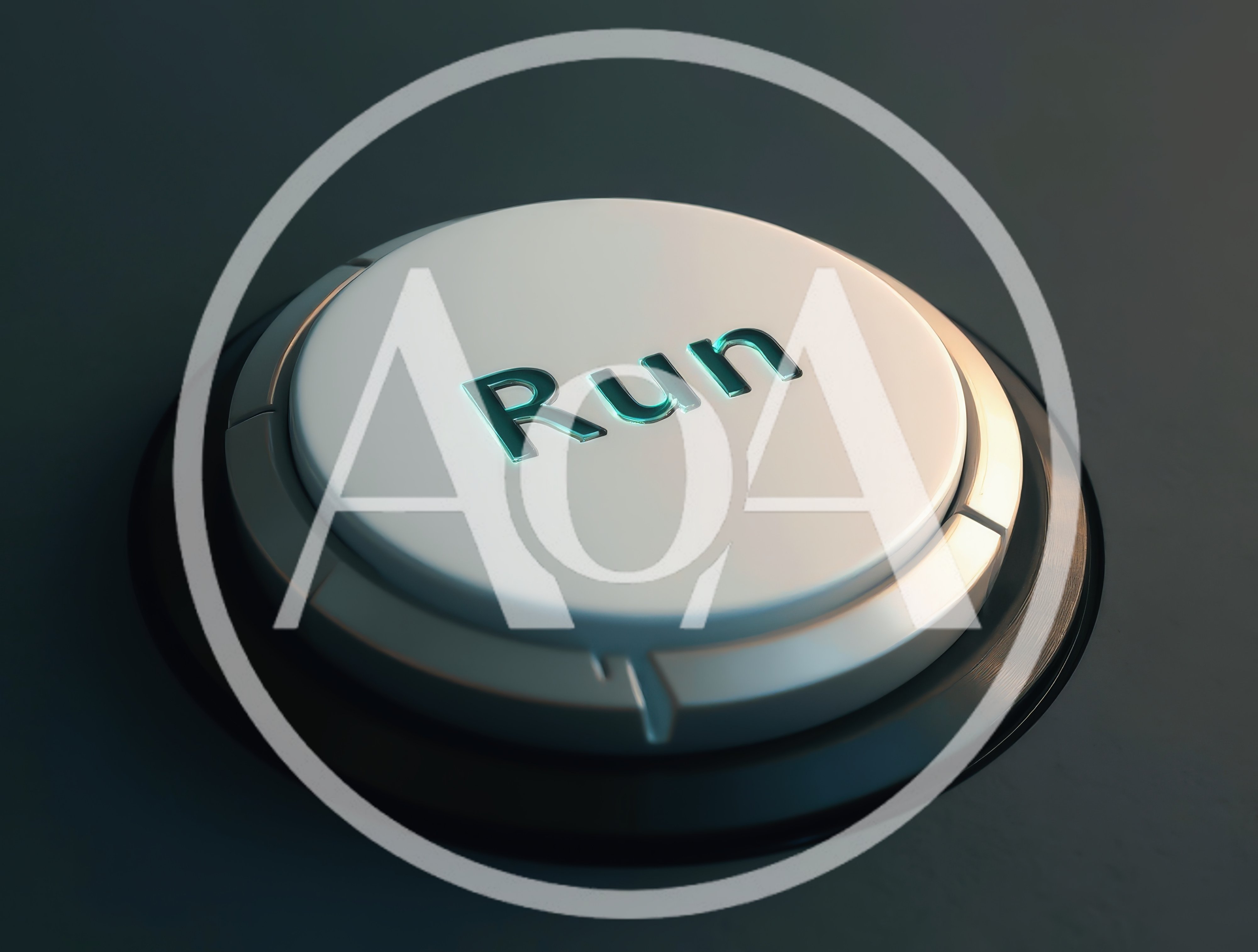 Close Up Of A Futuristic Run Button