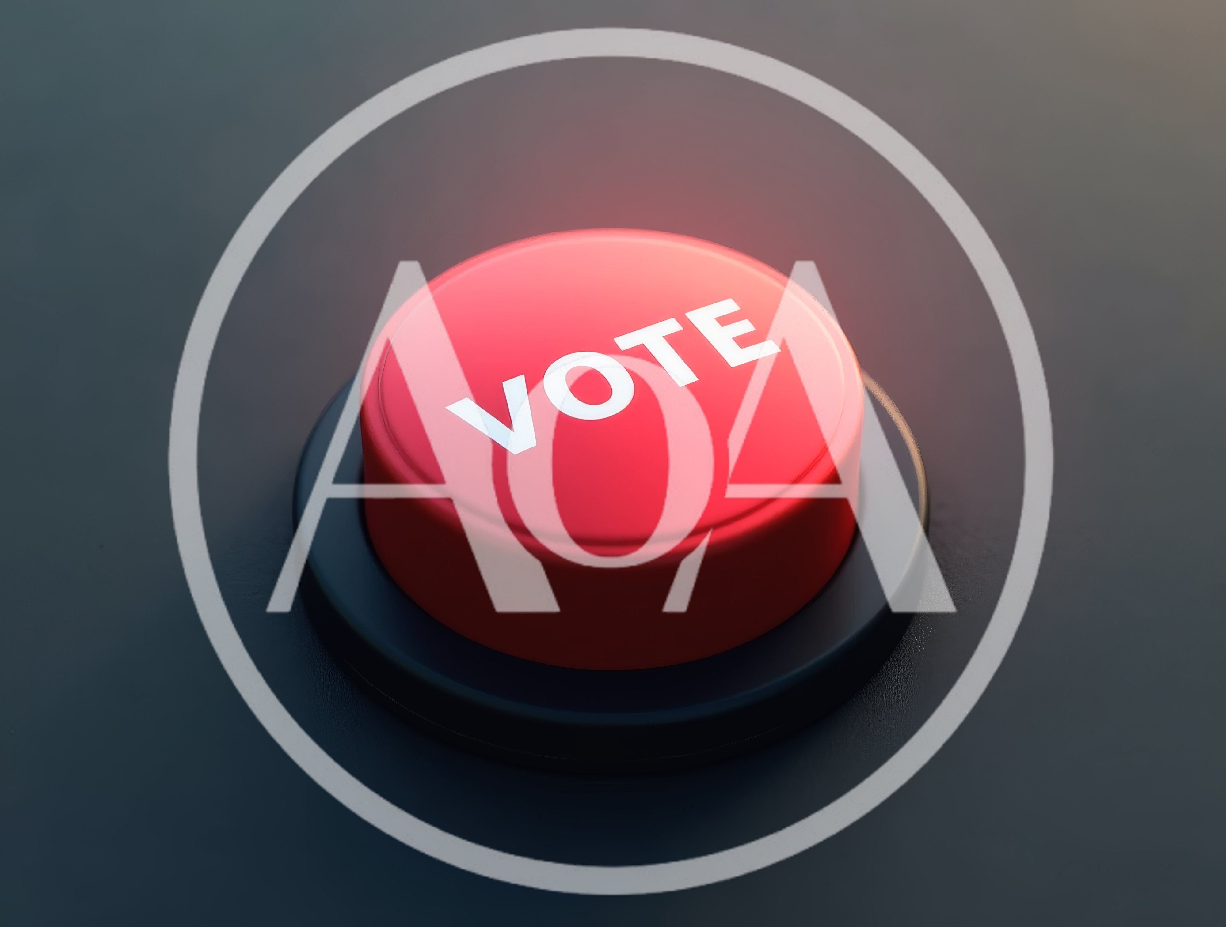 Red Push Button With Vote Text