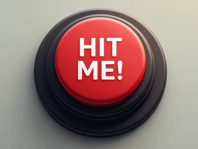 Red Push Button With Hit Me Text