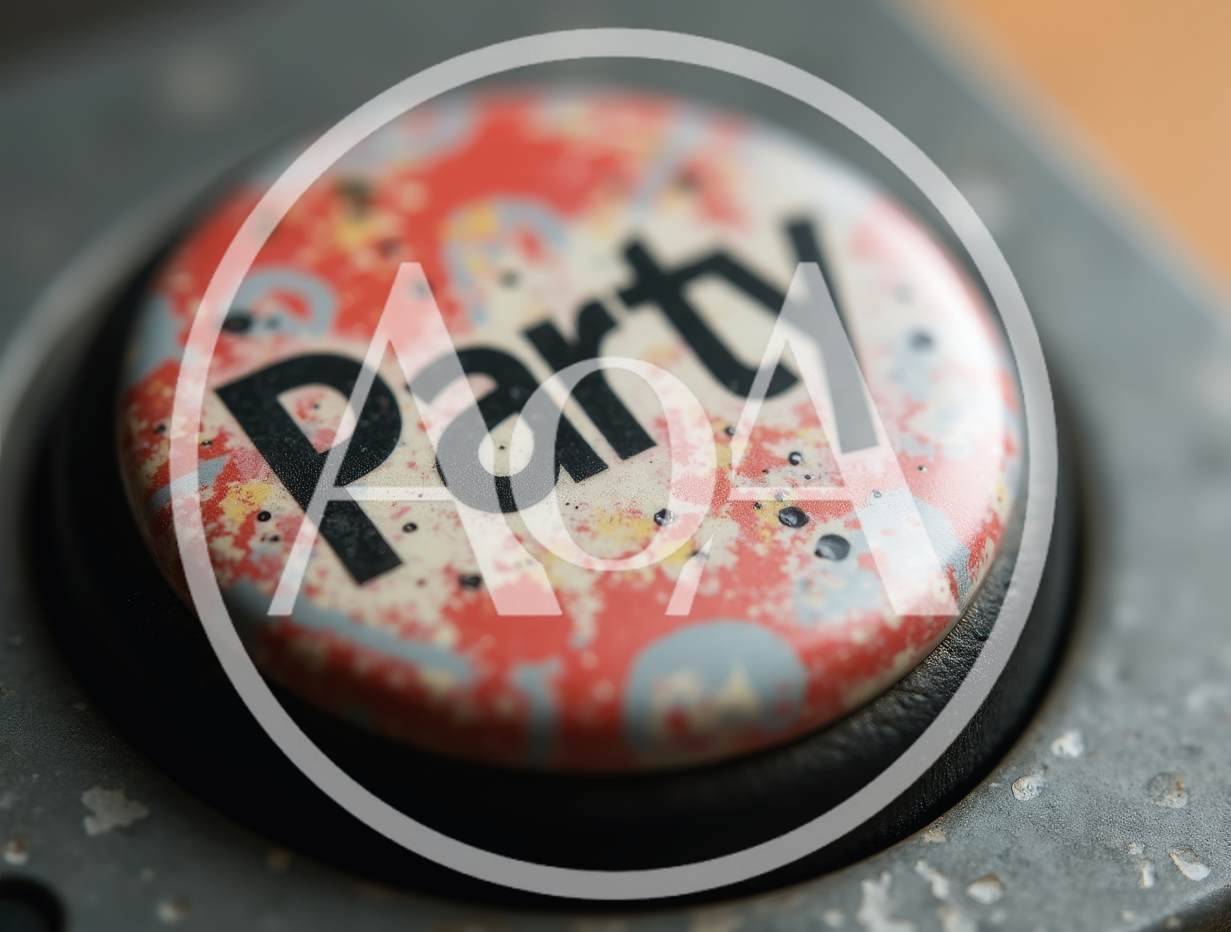 Close Up Of A Party Button On A Console