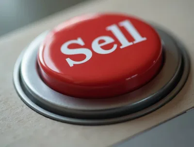 Red Sell Button Close Up